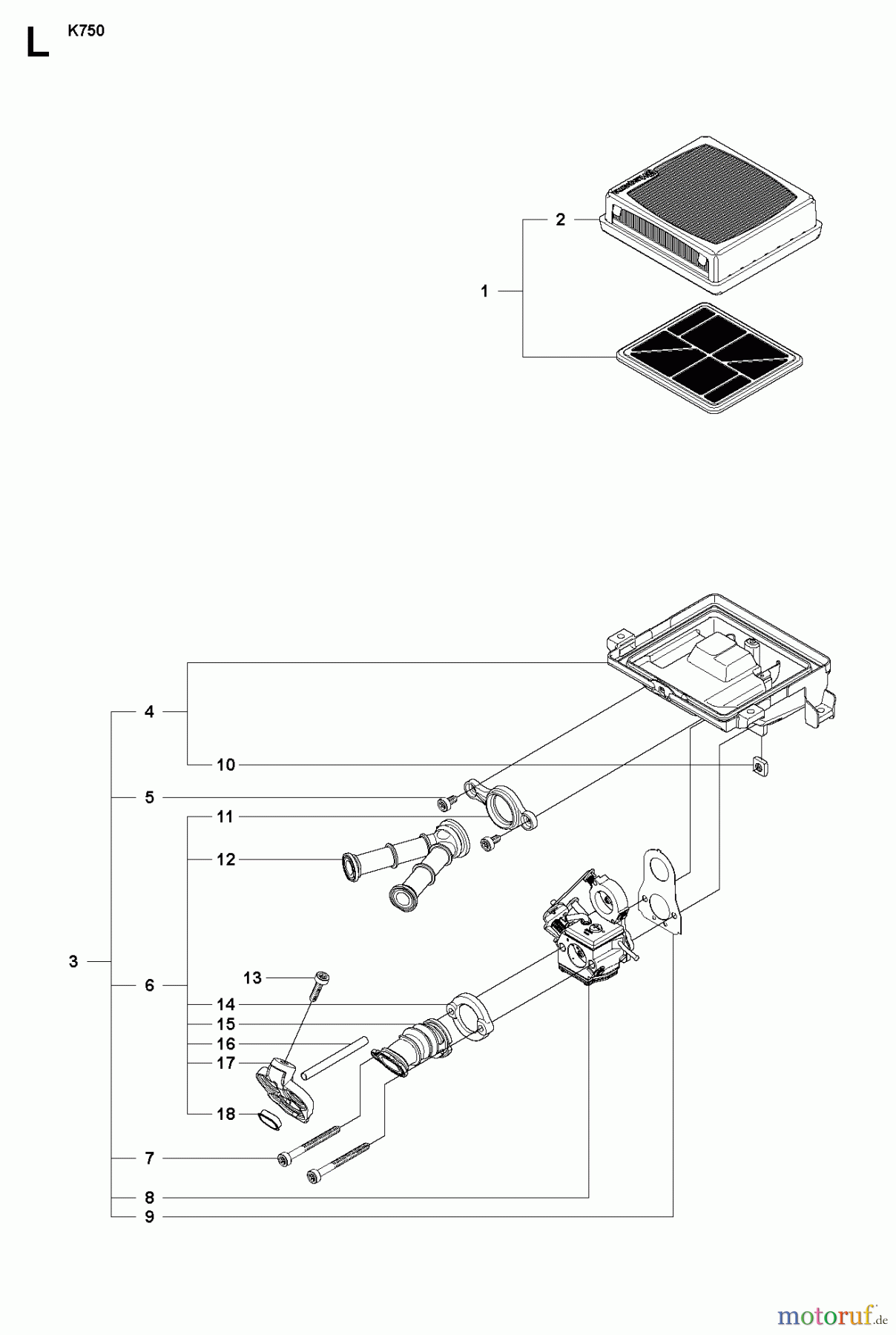  Trennschneider, Cut-Off K750, Oilguard, Rescue, 2007-07 CYLINDER COVER #2