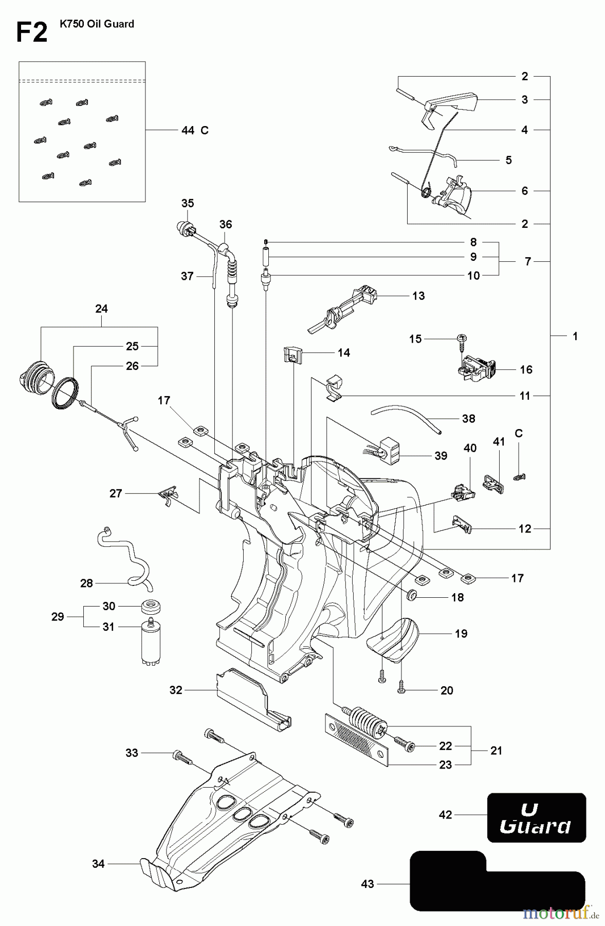  Trennschneider, Cut-Off K750, Rescue, Air Purge, Oil Guard, 2008-10 FUEL TANK #2