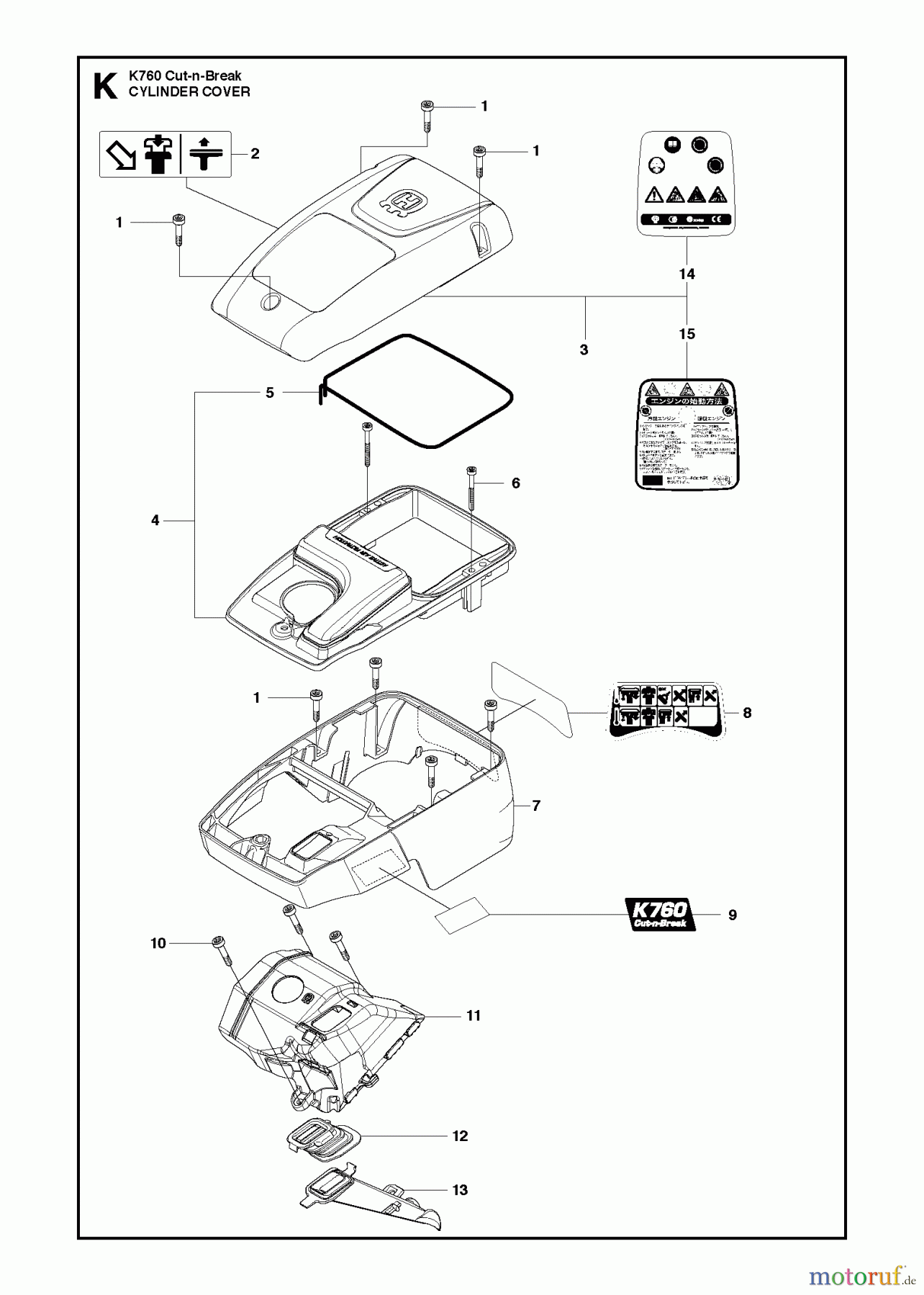  Trennschneider, Cut-Off K760 CUT-N-BREAK, 2013-06 CYLINDER COVER