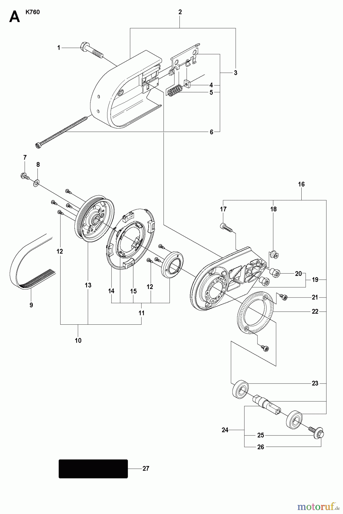  Trennschneider, Cut-Off K760, 2009-12 BELT GUARD & PULLEY