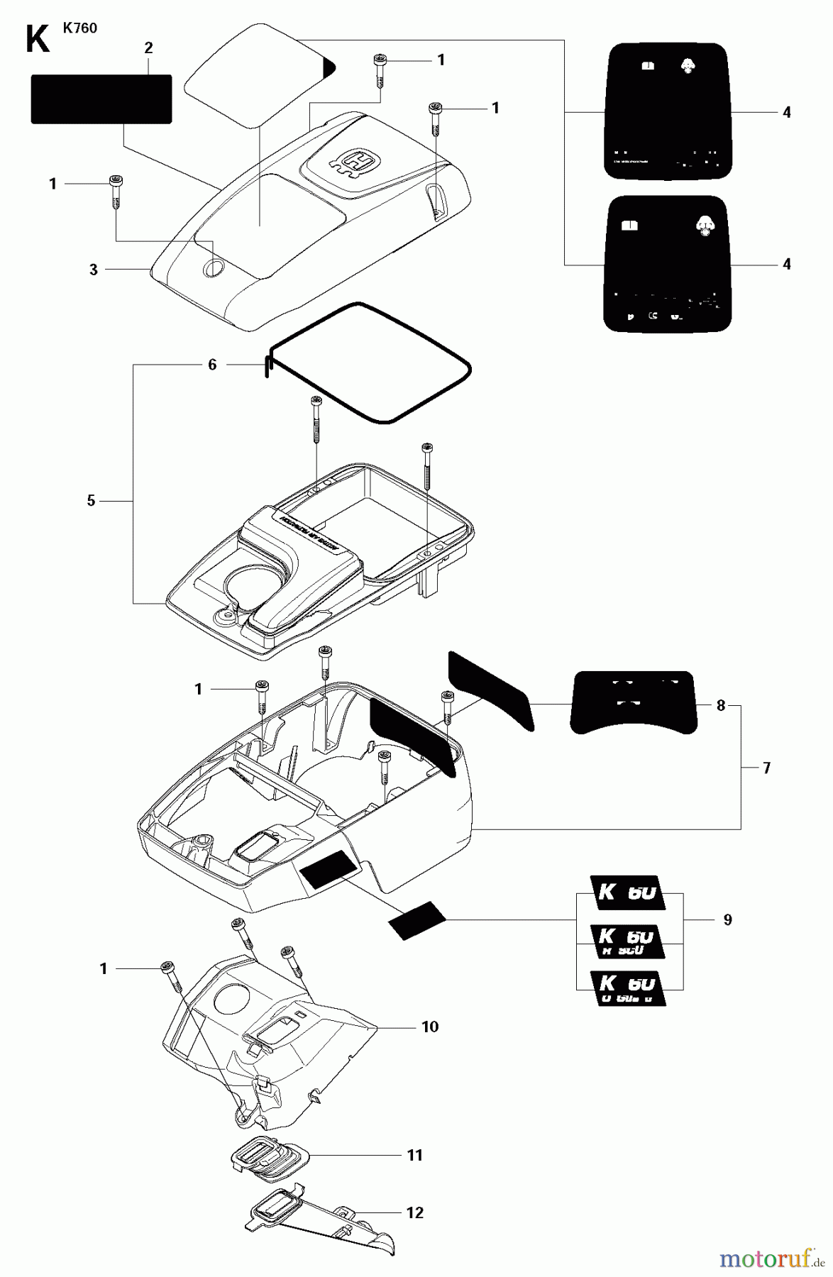  Trennschneider, Cut-Off K760, 2009-12 CYLINDER COVER