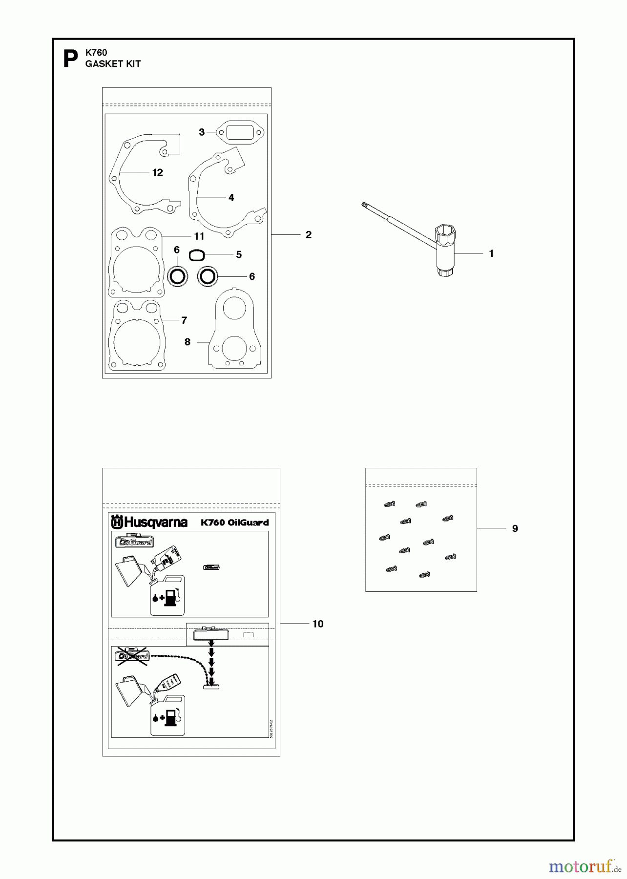  Trennschneider, Cut-Off K760, 2013-02 GASKET KIT