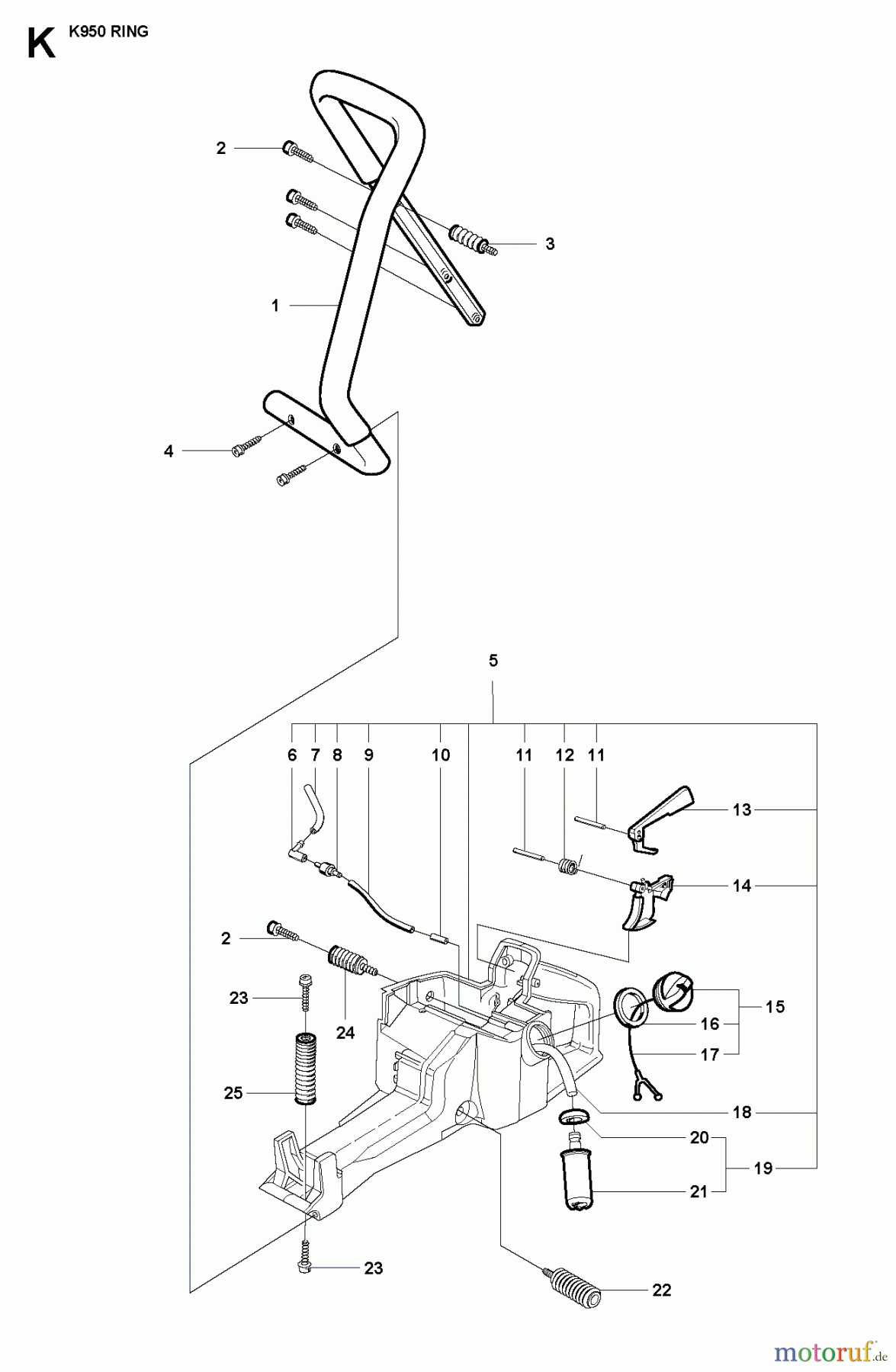  Trennschneider, Cut-Off K950 Ring, 2007-01 FUEL TANK & HANDLE