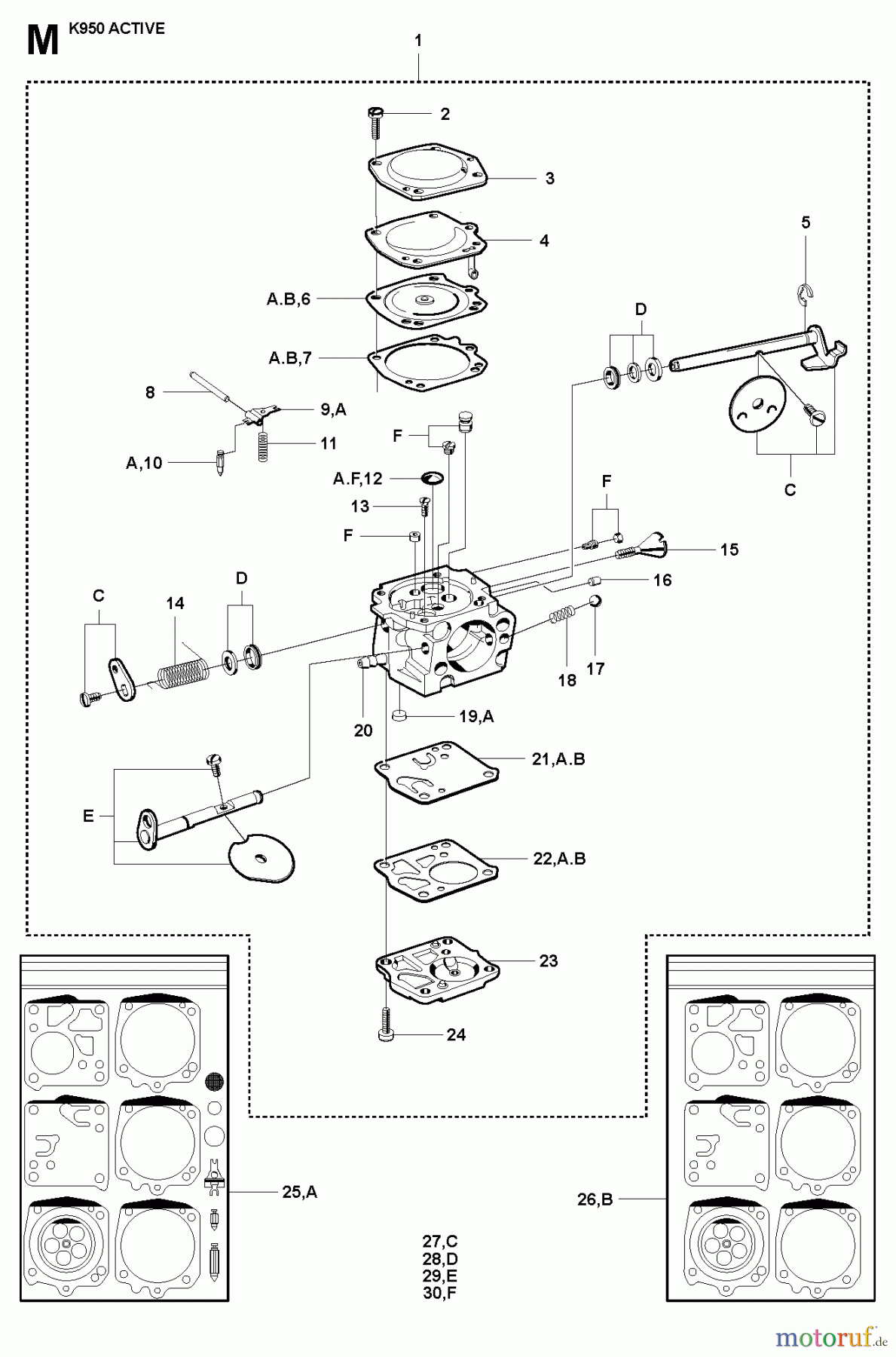  Trennschneider, Cut-Off K950, 2007-01 CARBURETOR DETAILS