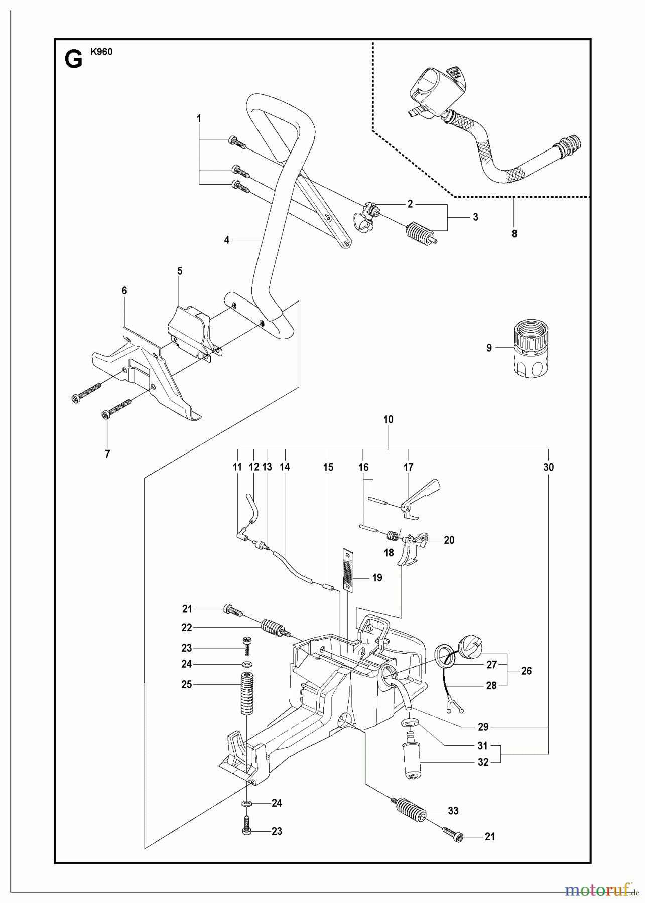  Trennschneider, Cut-Off K960 RESCUE, 2007-07 FUEL TANK & HANDLE