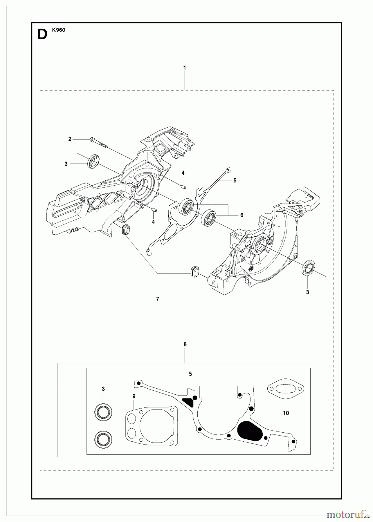  Trennschneider, Cut-Off K960 RESCUE, 2008-12 CRANKCASE