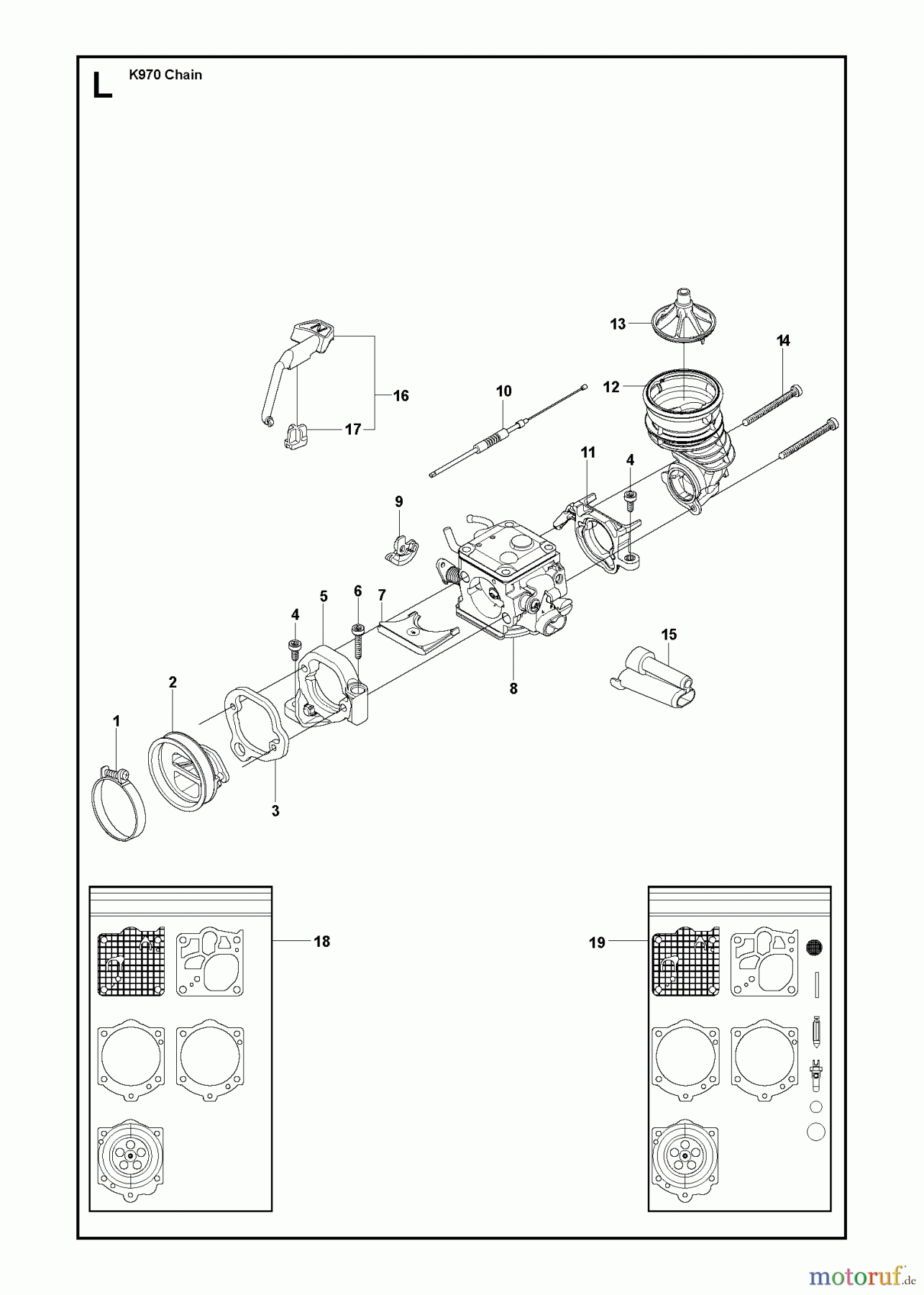  Trennschneider, Cut-Off K970 CHAIN, 2011-12 CARBURETOR