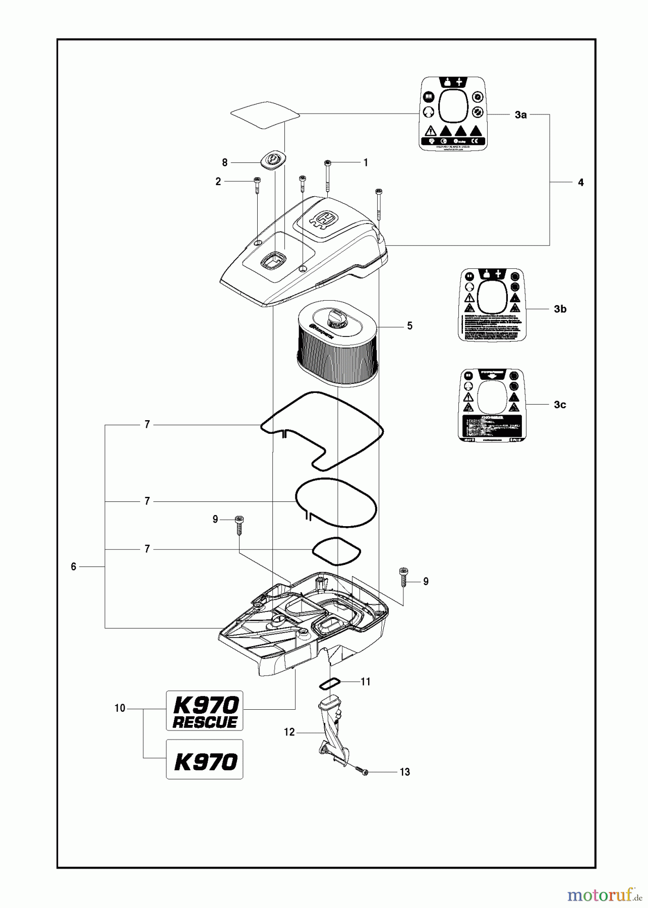  Trennschneider, Cut-Off K970 II, 2014-02 AIR FILTER COVER