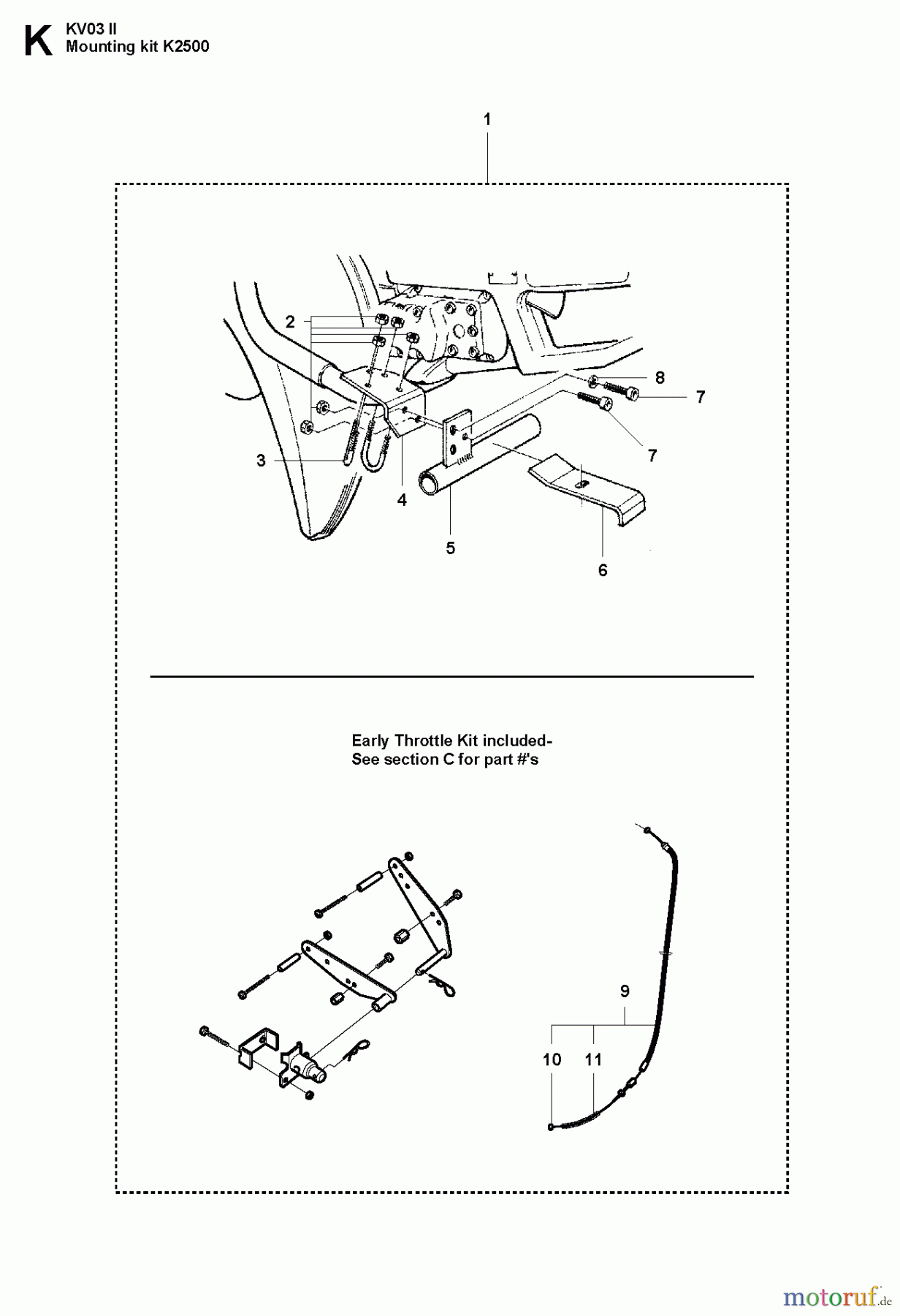  Trennschneider, Cut-Off KV 03, 2007-01 Mounting kit K2500
