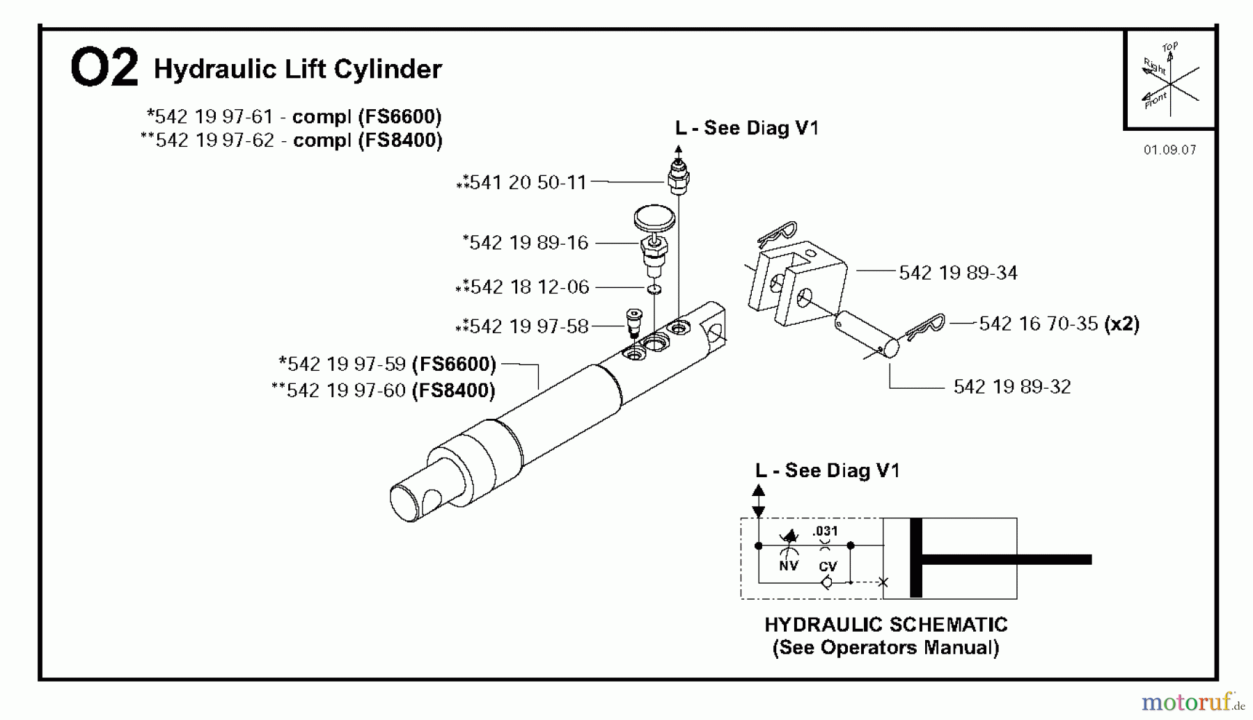 Trennschneider, Floor FS8400, 2006-44 Hydraulic Lift Cylinder