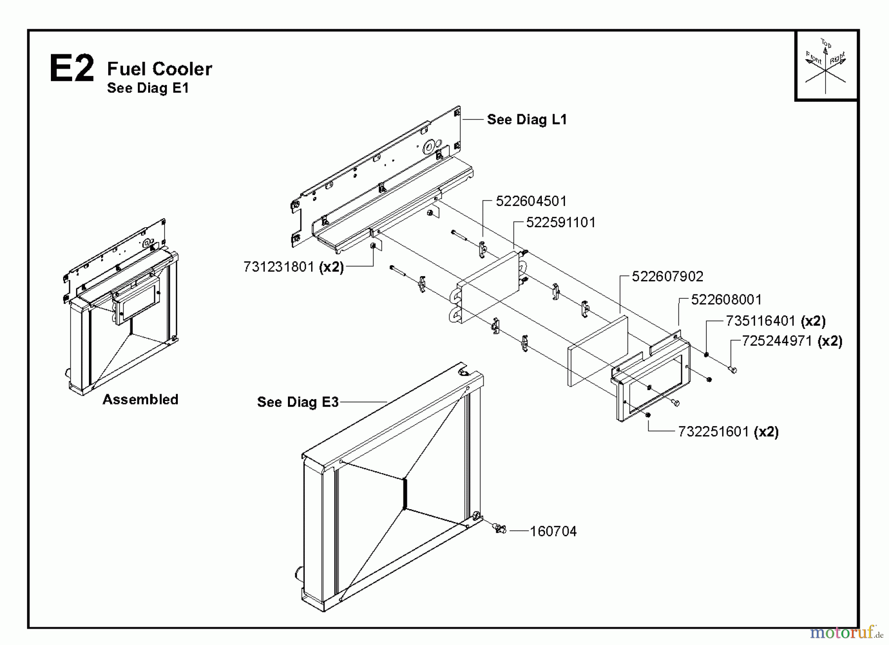 Trennschneider, Floor FS6800 YAN T3, 2009-10 Fuel Cooler