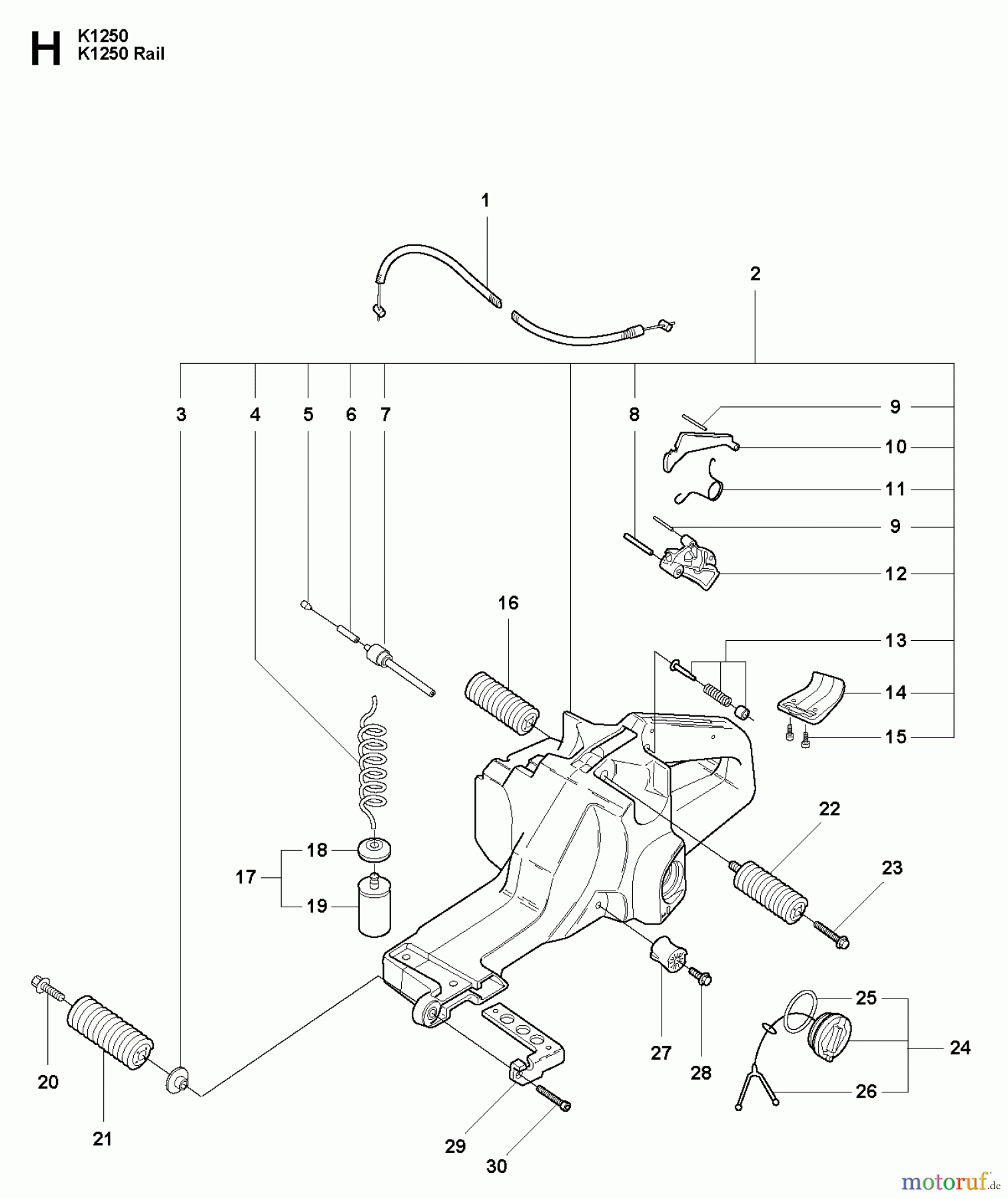  Trennschneider, Cut-Off K1250 RAIL, 2008-01 FUEL TANK