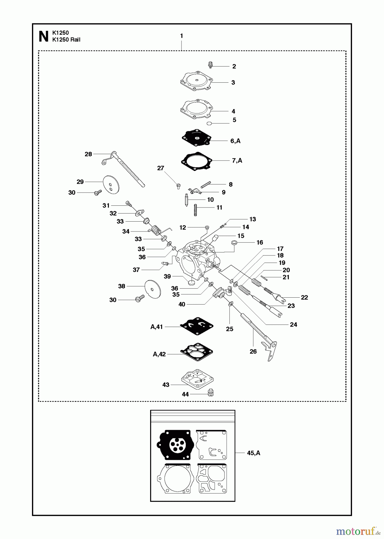 Trennschneider, Cut-Off K1250 Active, 2010-02 CARBURETOR DETAILS