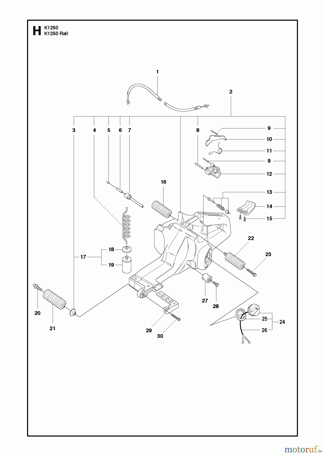  Trennschneider, Cut-Off K1250 Rail, 2010-02 FUEL TANK
