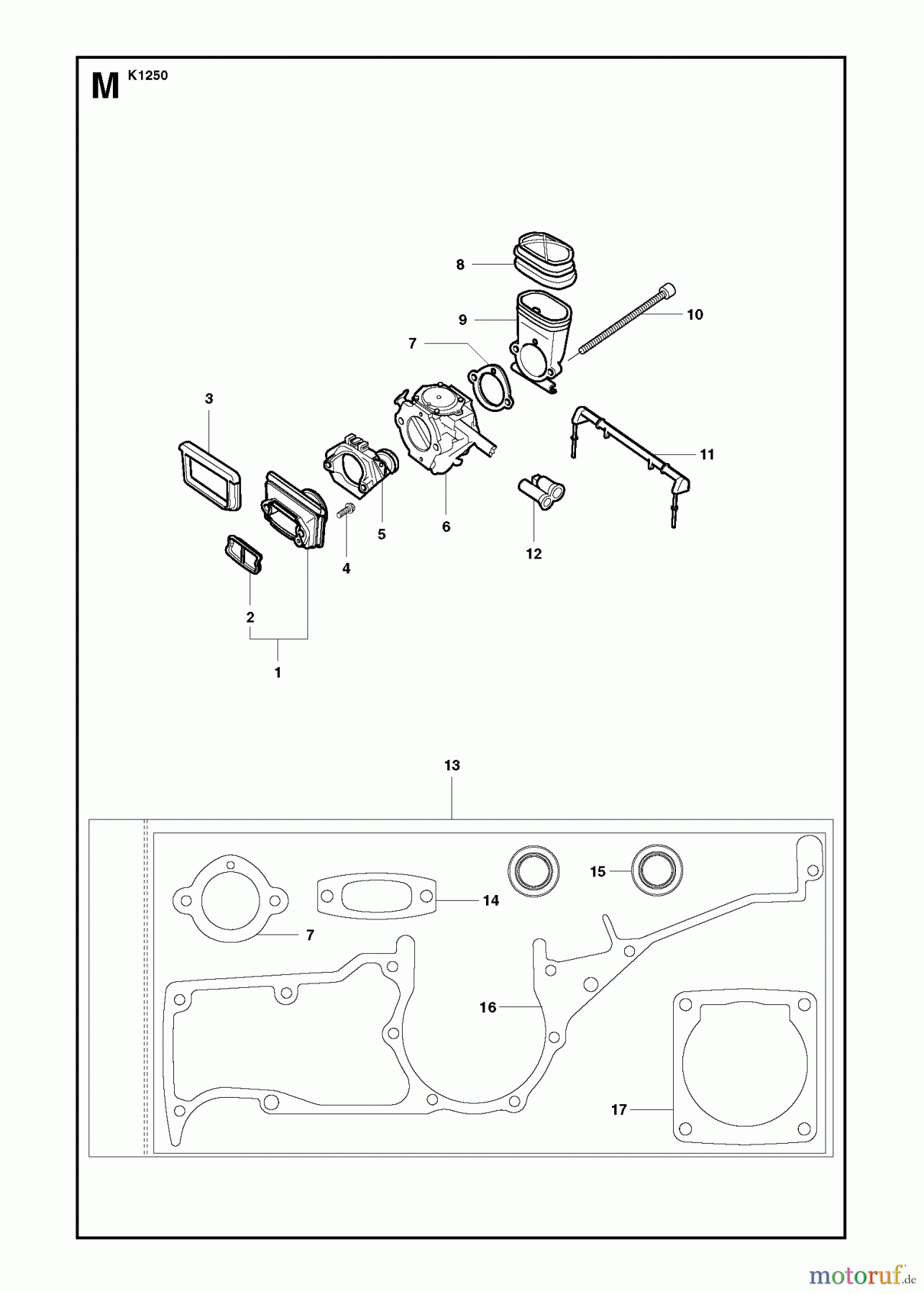  Trennschneider, Cut-Off K1250 RAIL, 2007-01 CARBURETOR