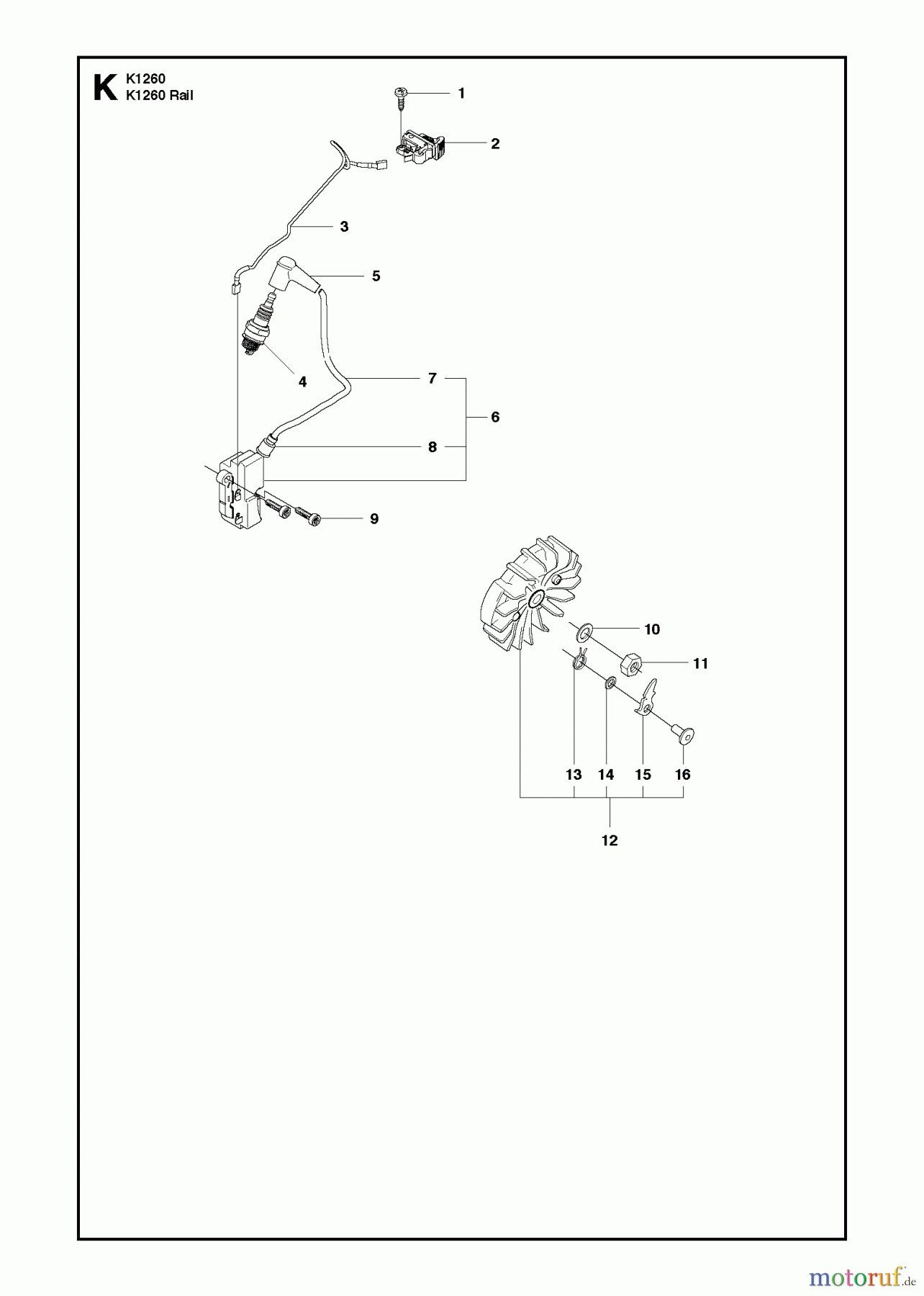  Trennschneider, Cut-Off K1260 Rail, 2010-10 IGNITION SYSTEM