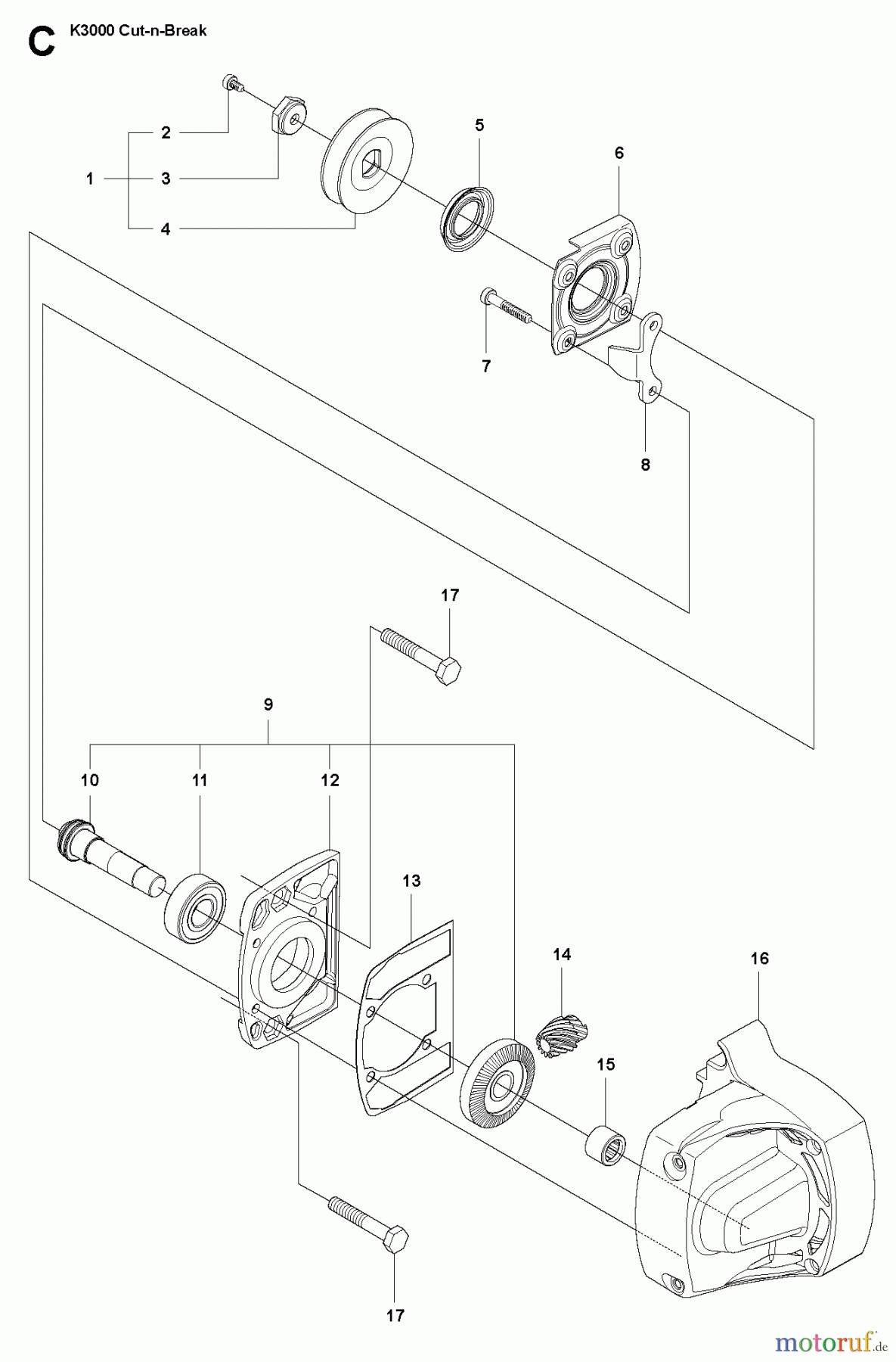  Trennschneider, Cut-Off K3000 Cut-n-Break, 2008-05 GEAR HOUSING
