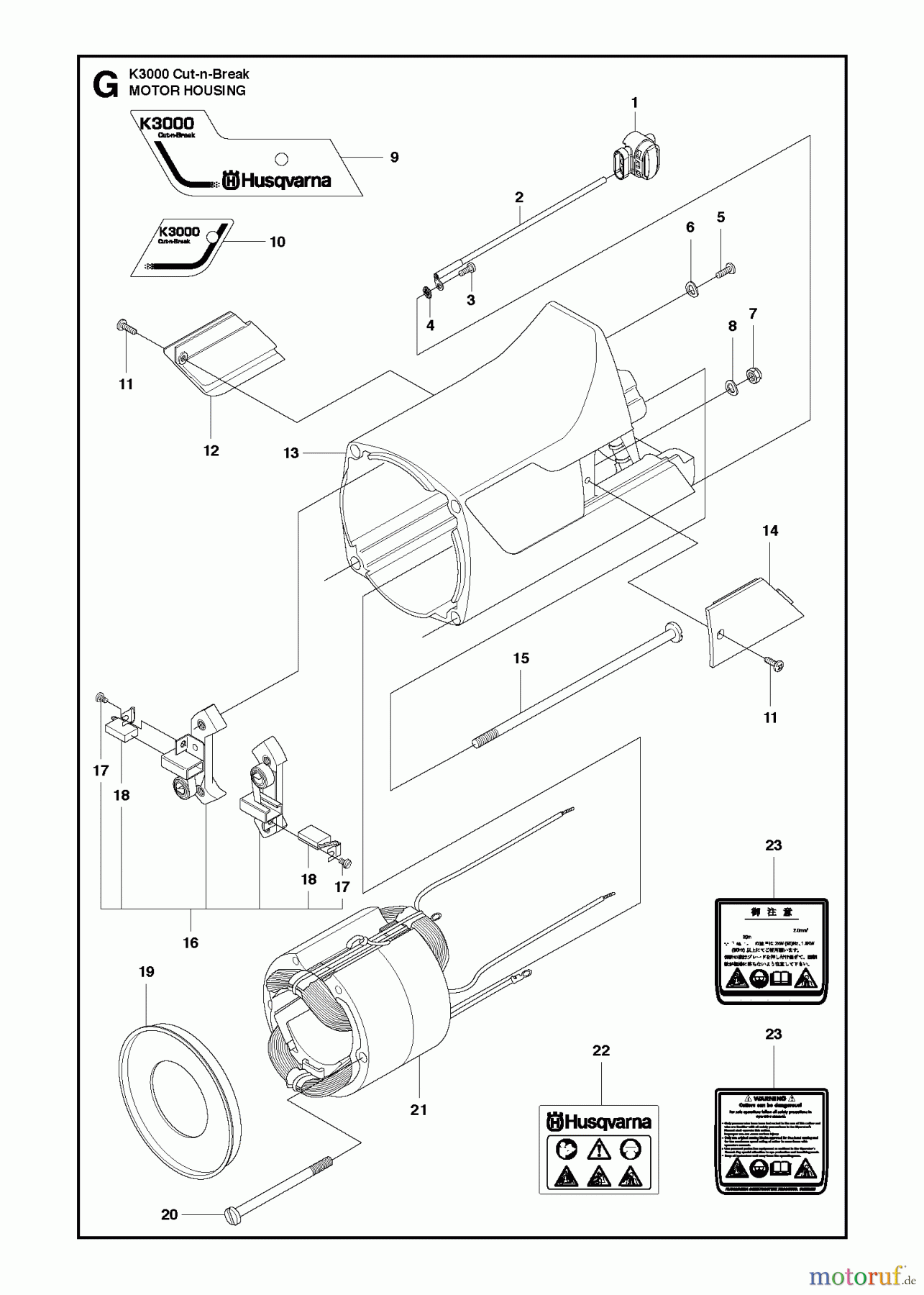  Trennschneider, Cut-Off K3000 Cut-n-Break, 2013-06 MOTOR HOUSING