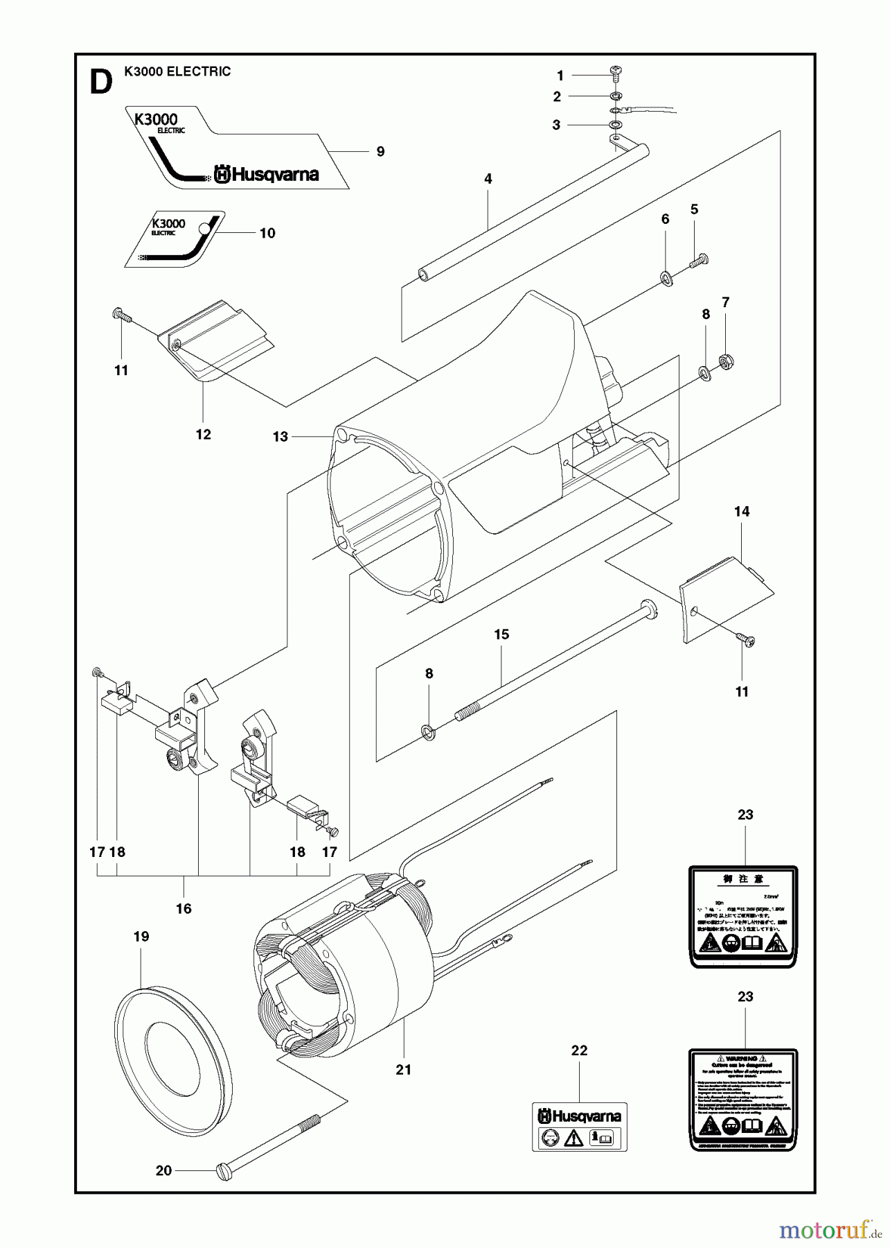  Trennschneider, Cut-Off K3000 Electric, 2007-01 MOTOR HOUSING