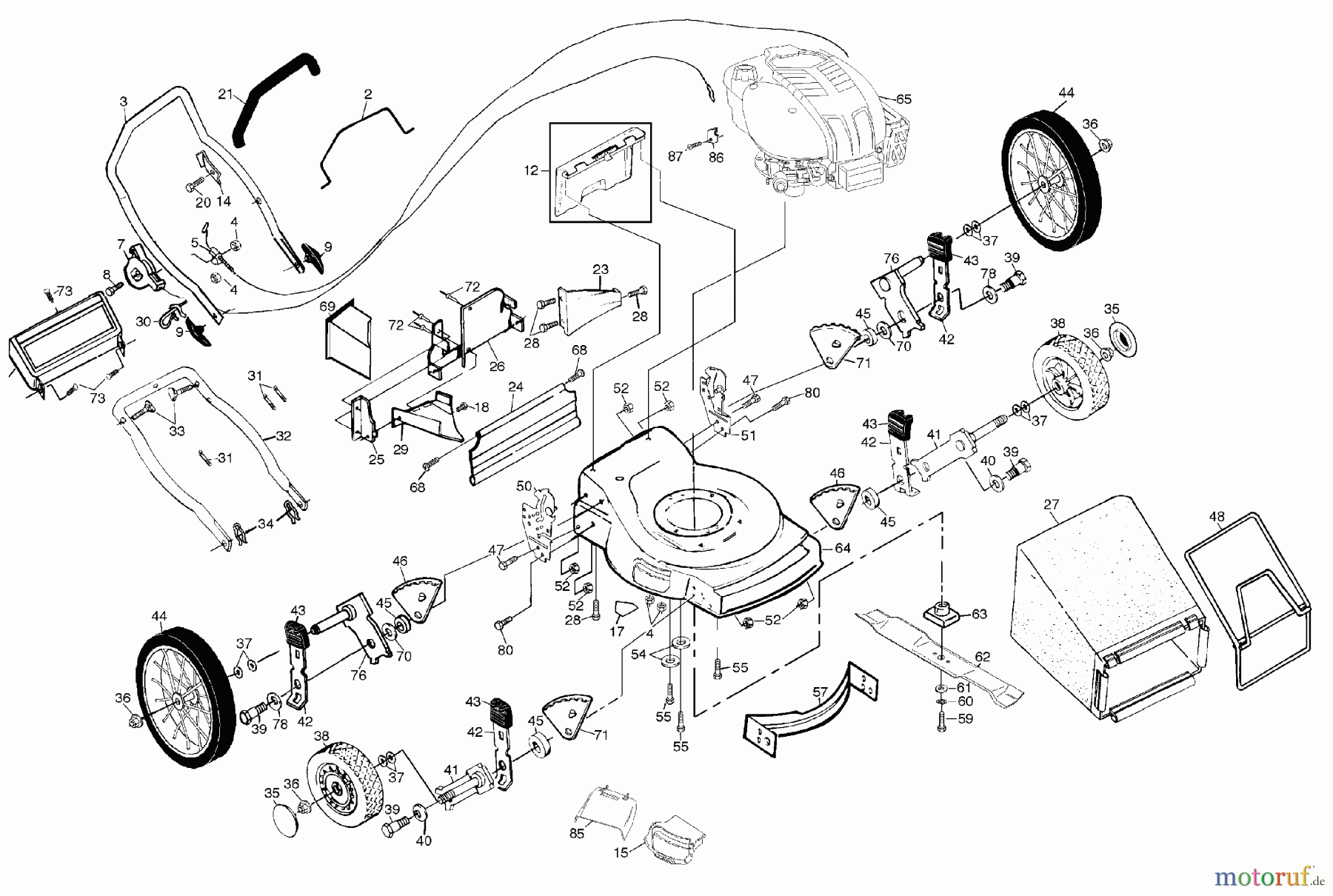  Husqvarna Rasenmäher 560 H (954140055E) - Husqvarna Walk-Behind Mower (1999-12 & After) Rotary Lawn Mower