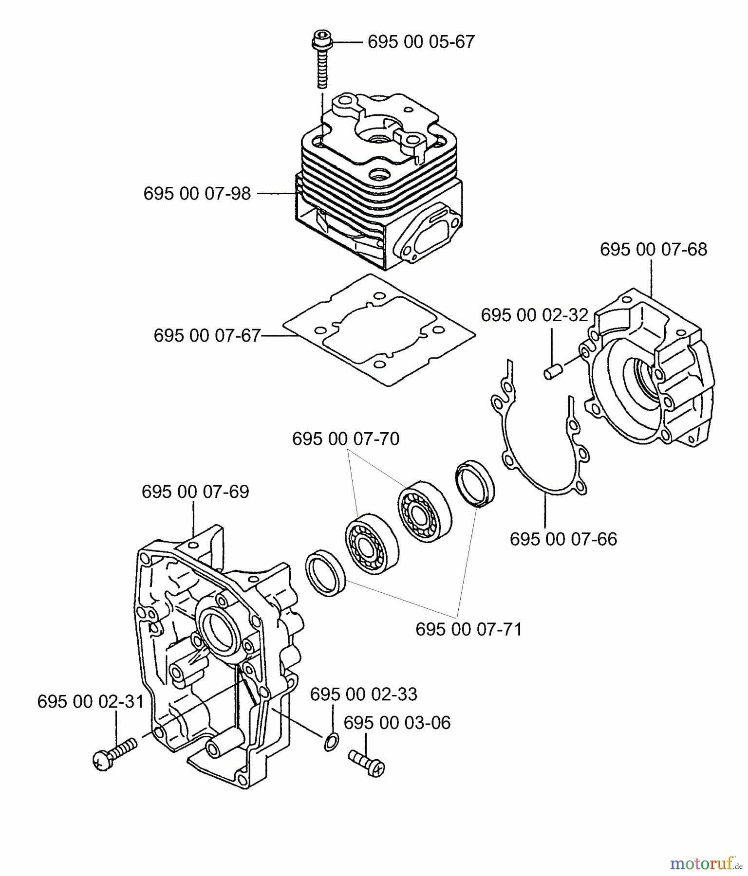  Husqvarna Bläser / Sauger / Häcksler / Mulchgeräte 165 BT - Husqvarna Backpack Blower (2001-06 & After) Cylinder / Crankcase