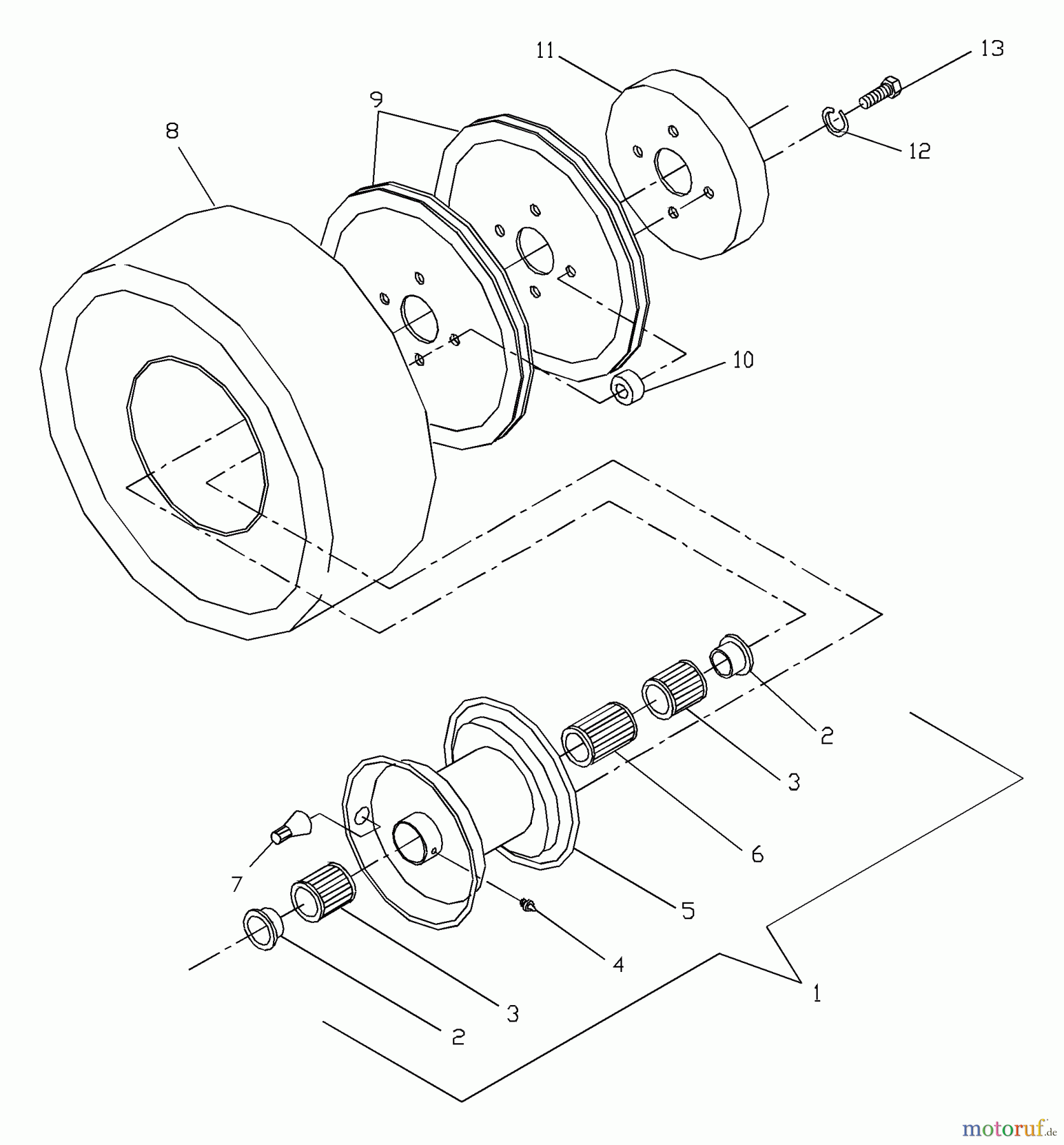  Husqvarna Rasenmäher für Großflächen W 4815A (968999110) - Husqvarna Wide-Area Walk-Behind Mower (2001-02 & After) Traction Wheel Assembly