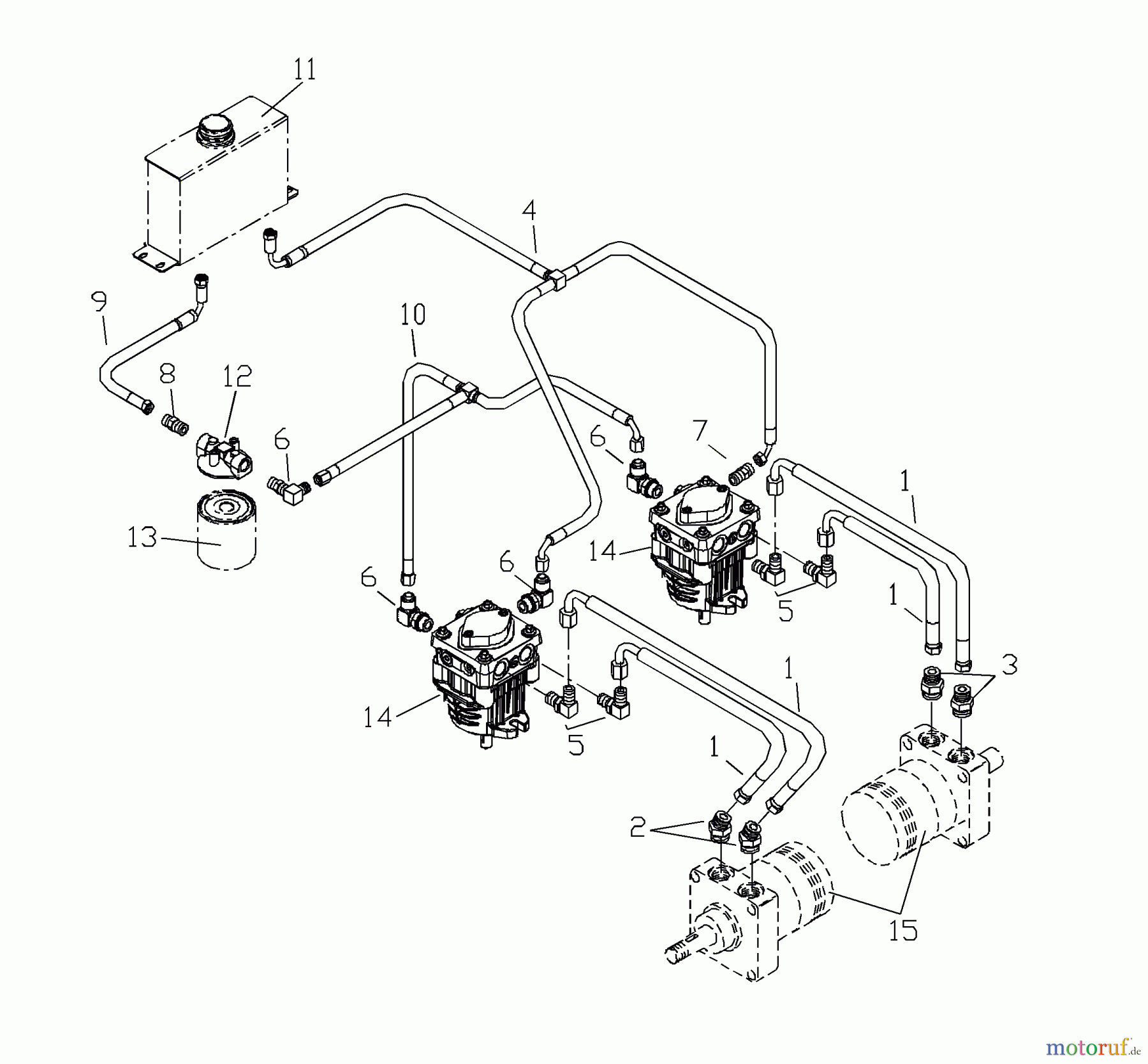  Husqvarna Rasenmäher für Großflächen WHF 4818ETS (968999129) - Husqvarna Wide-Area Walk-Behind Mower (2001-12 to 2002-01) Hydraulic Assembly