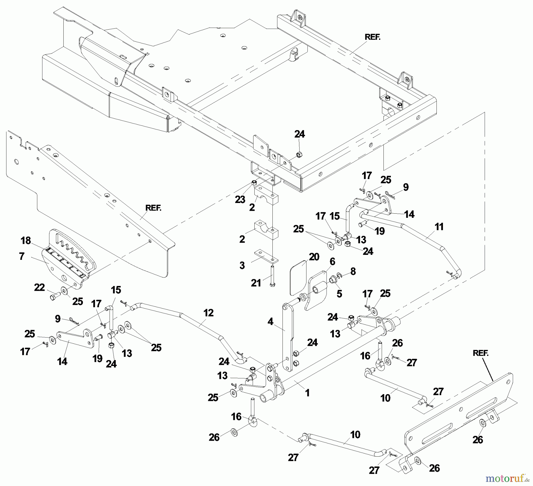  Husqvarna Nullwendekreismäher, Zero-Turn CZ 4815 (968999219) - Husqvarna KAA Zero-Turn Mower (2002-11 & After) Deck Lift Assembly