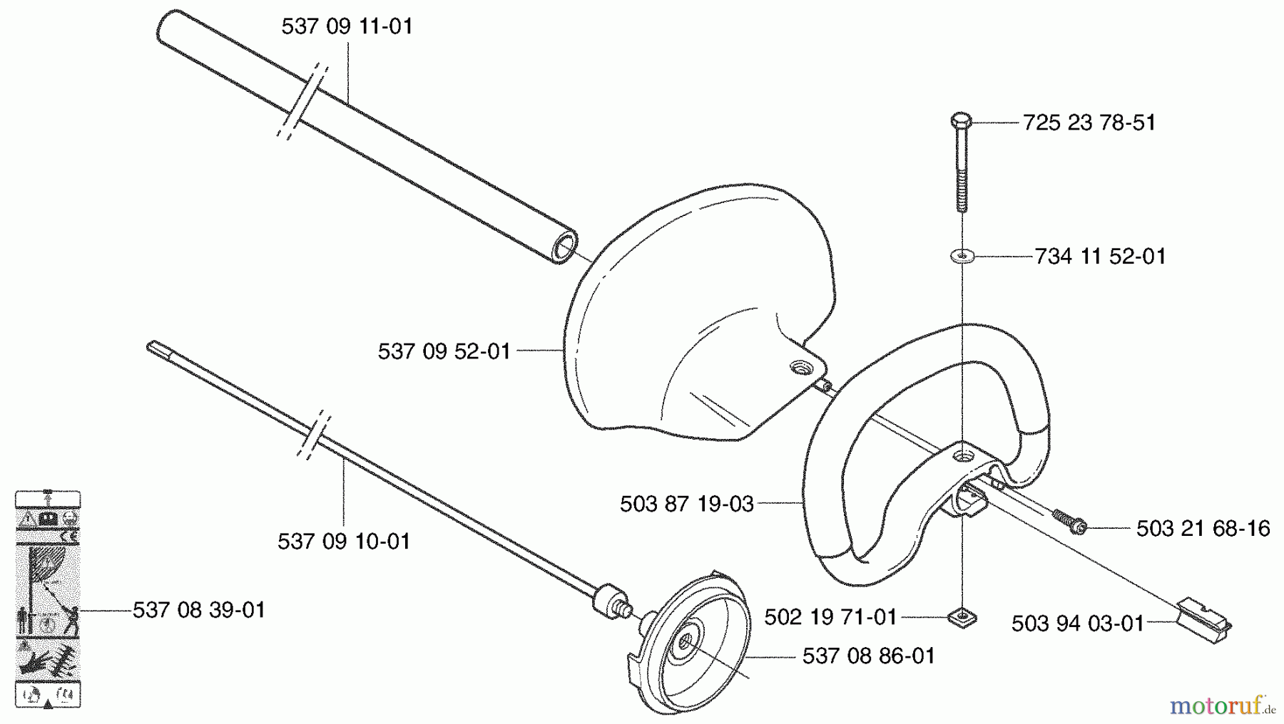  Husqvarna Heckenscheren 325 HDA 55X - Husqvarna Hedge Trimmer (2003-01 to 2005-01) Handle / Shaft / Tube