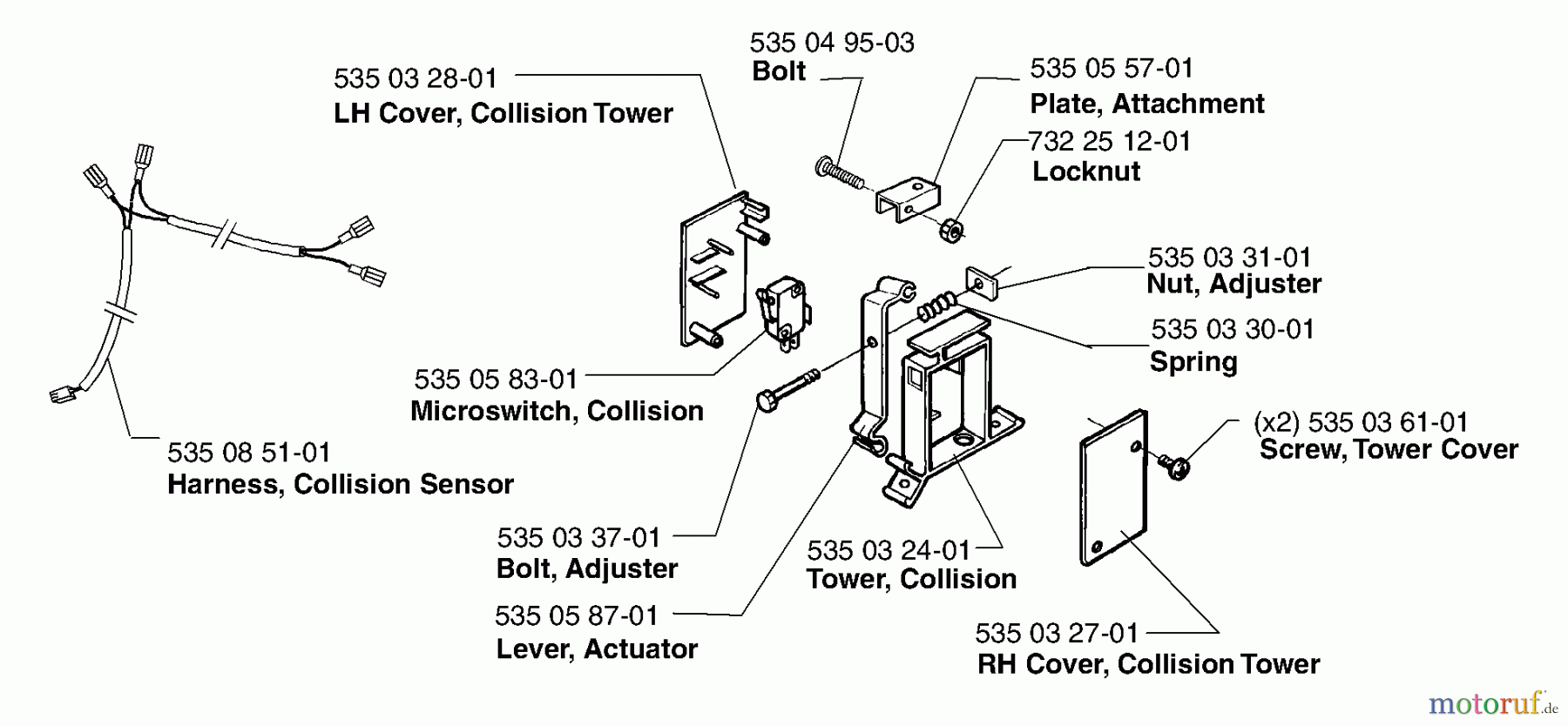  Husqvarna Automower, Mähroboter Husqvarna Auto Mower (2000-02 to 2000-09) Collision Sensor Assembly
