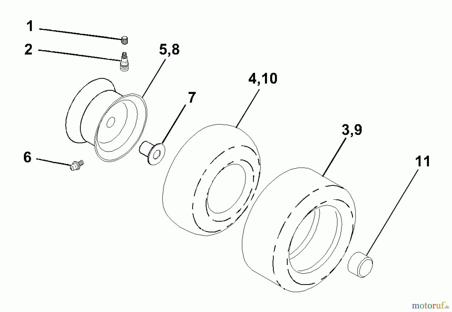 Husqvarna Rasen und Garten Traktoren GTVH 205 (954140102A) - Husqvarna Garden Tractor (1999-10 & After) Wheels & Tires