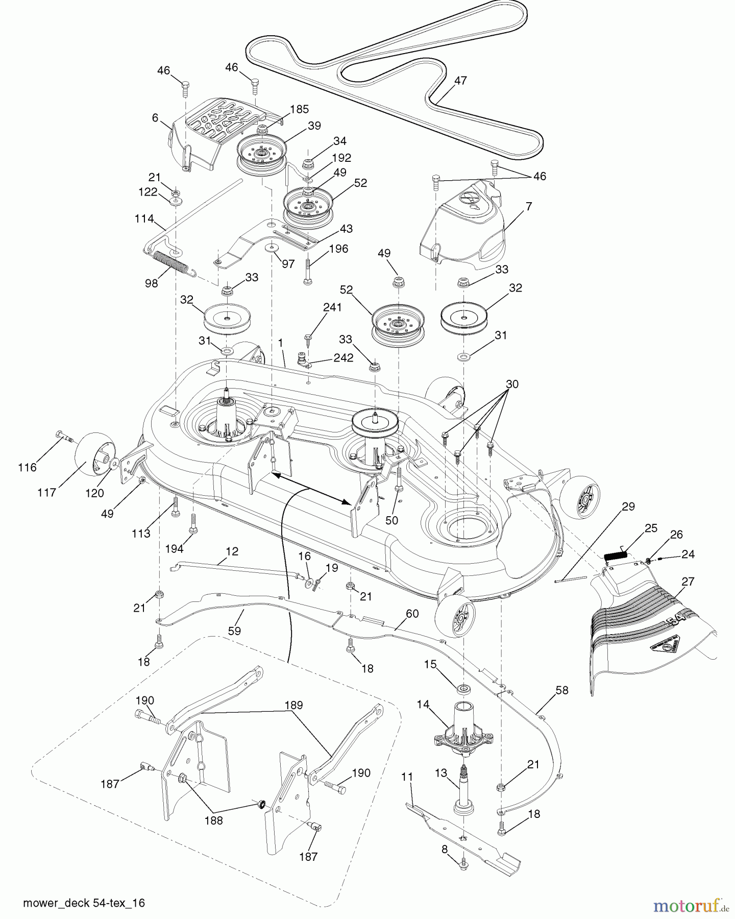  Husqvarna Rasen und Garten Traktoren LGT 2554 (96045001502) - Husqvarna Lawn Tractor (2010-02 & After) Mower Deck