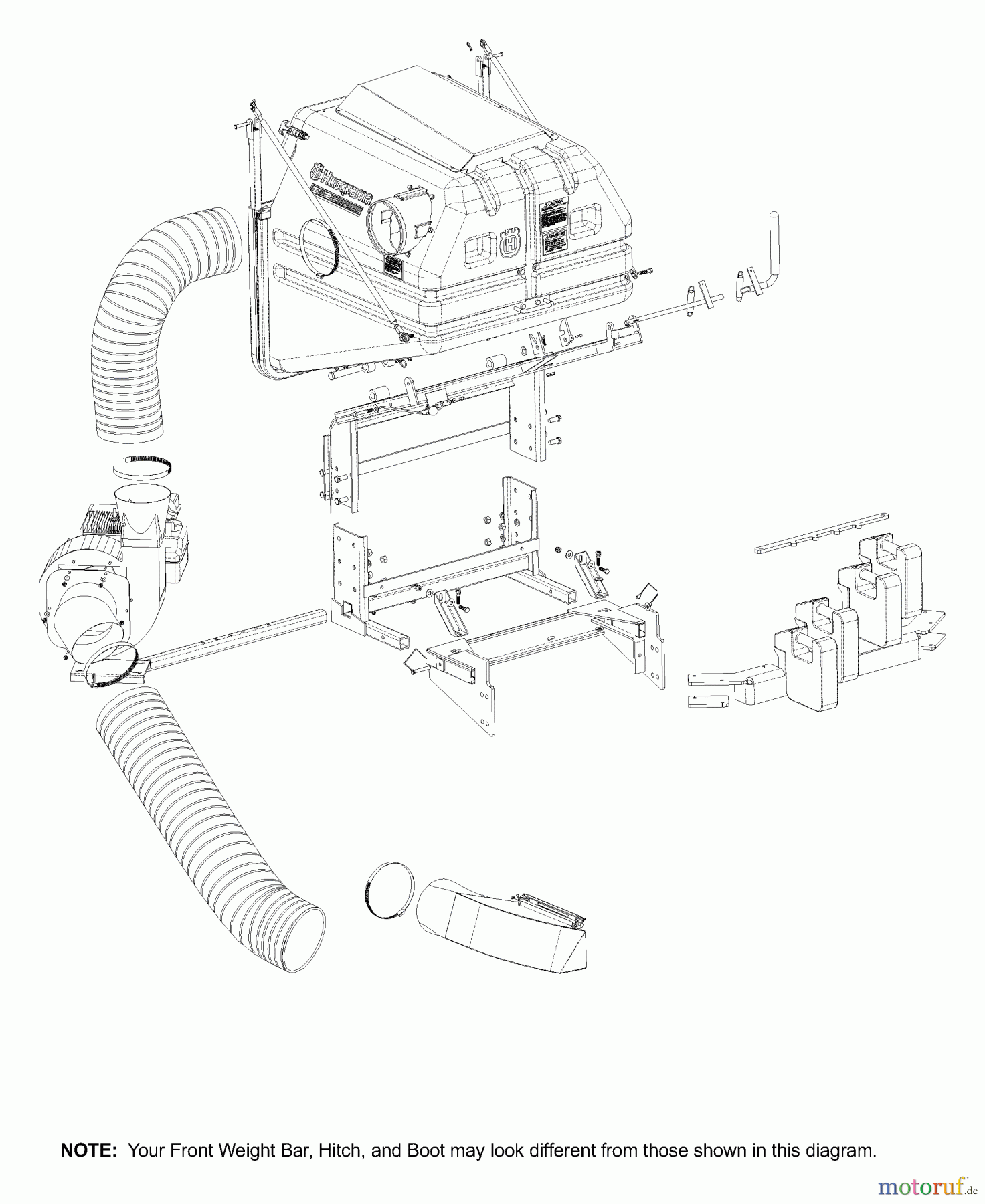 Husqvarna Zubehör, Rasenmäher / Mäher Z1-12 - Husqvarna Z Grass Collection System (2003-10 & After) Auxiliary Engine Assembly
