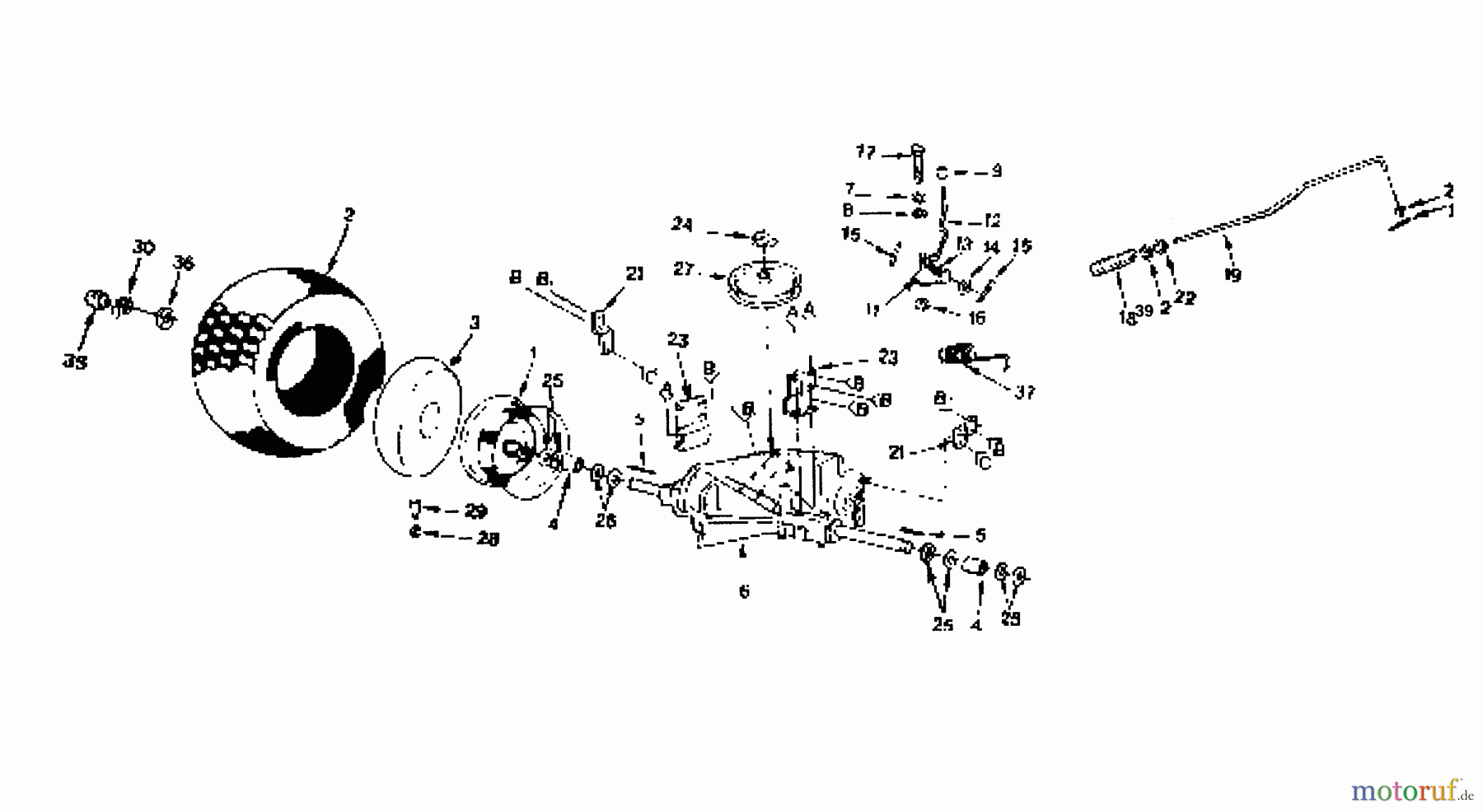  Husqvarna Rasen und Garten Traktoren LT 125 (H12538C) - Husqvarna Lawn Tractor (1991-06 & After) Transaxle And Rear Wheel