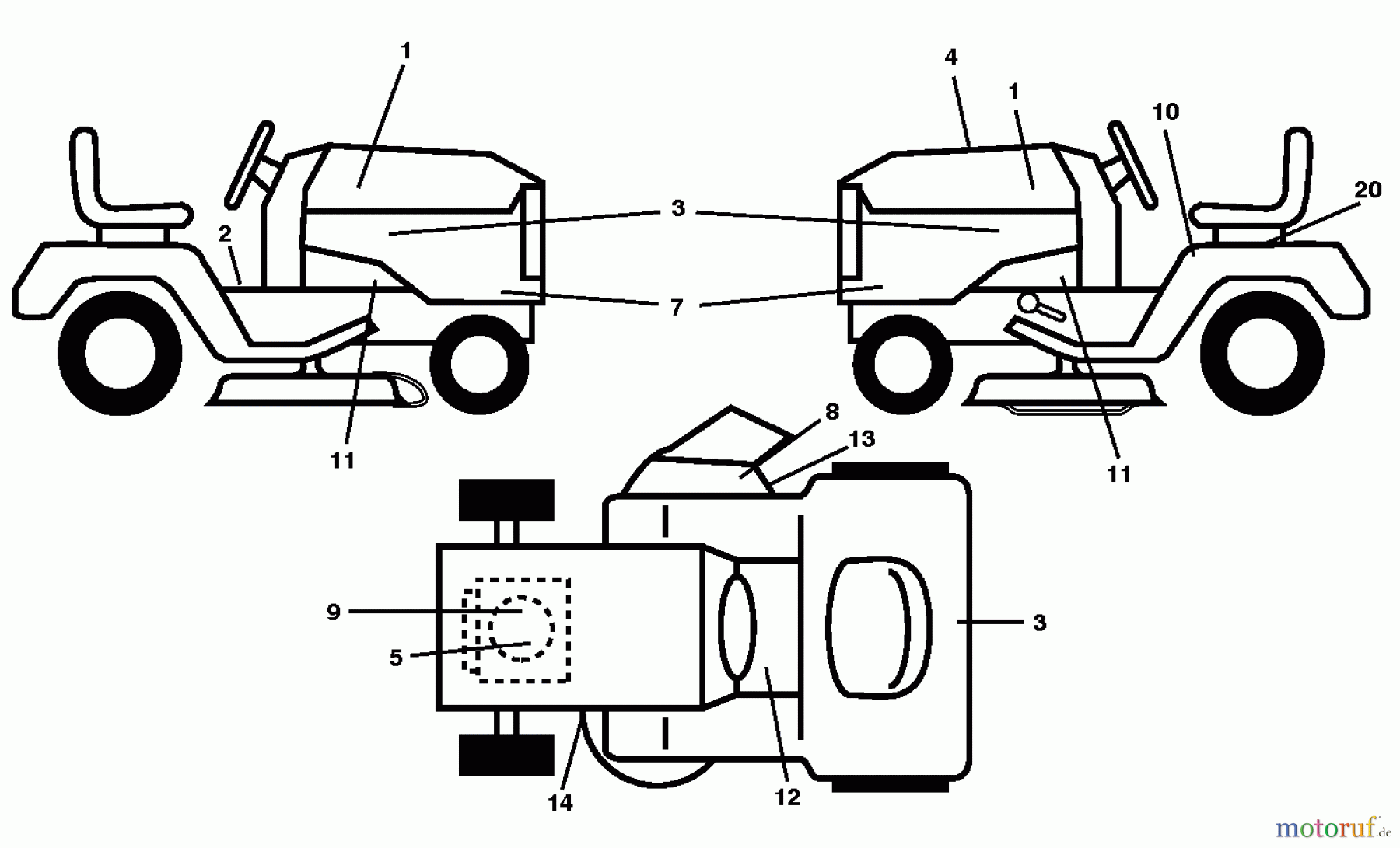  Husqvarna Rasen und Garten Traktoren LT 131 (96011026408) - Husqvarna Lawn Tractor (2013-08) DECALS