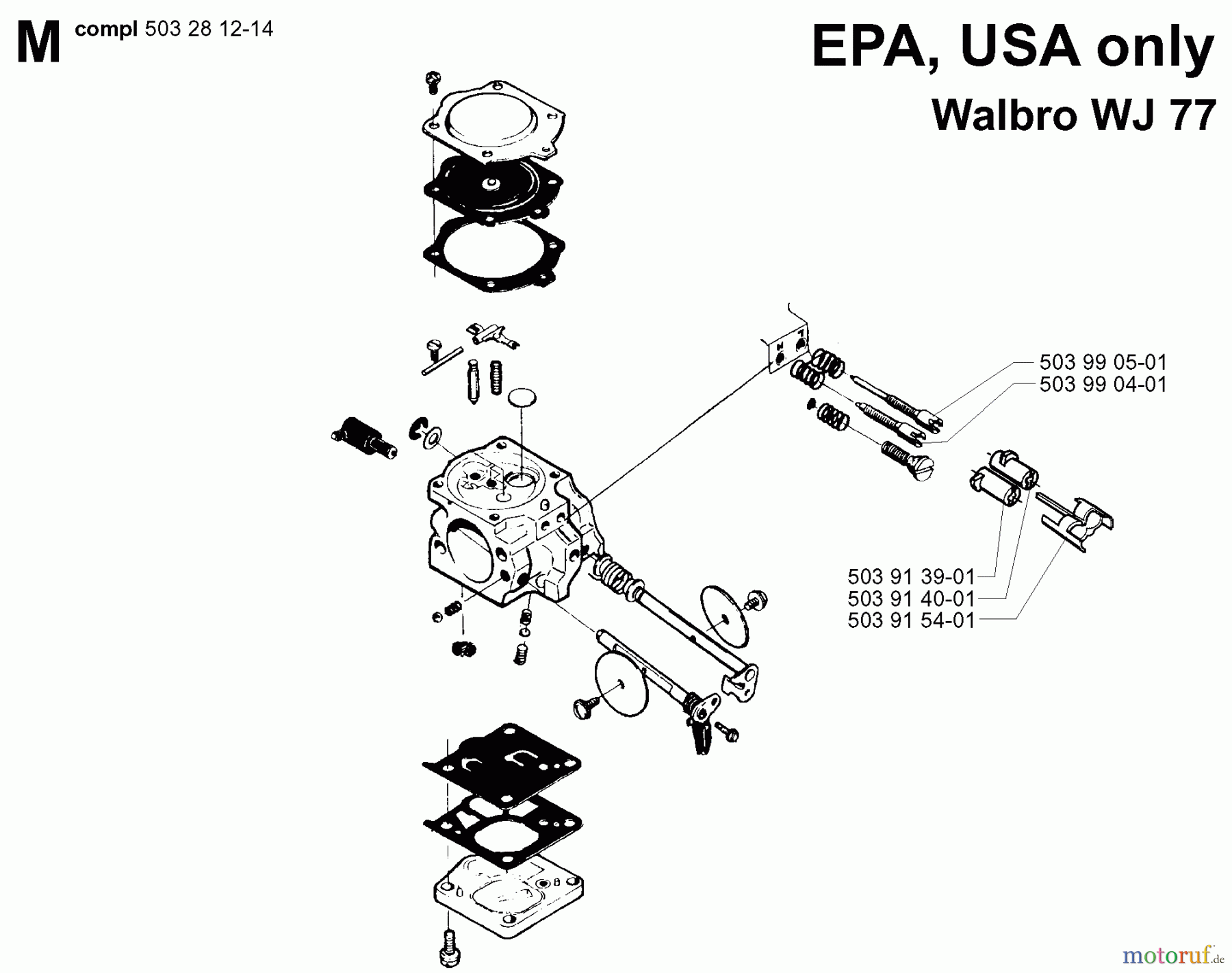 Jonsered Motorsägen 2083 II EPA - Jonsered Chainsaw (2001-10) CARBURETOR DETAILS #2
