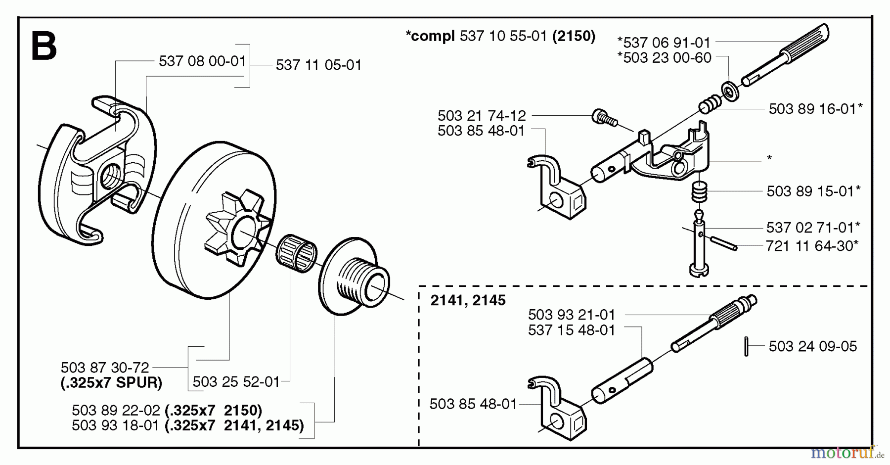 Jonsered Motorsägen CS2145 - Jonsered Chainsaw (2003-01) CLUTCH OIL PUMP