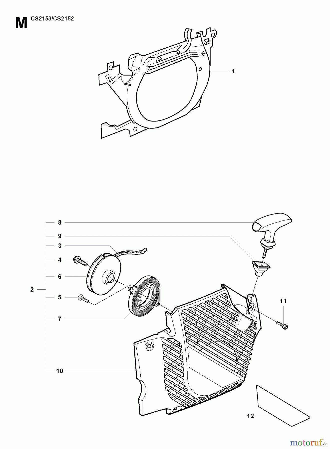  Jonsered Motorsägen CS2152 - Jonsered Chainsaw (2007-08) STARTER