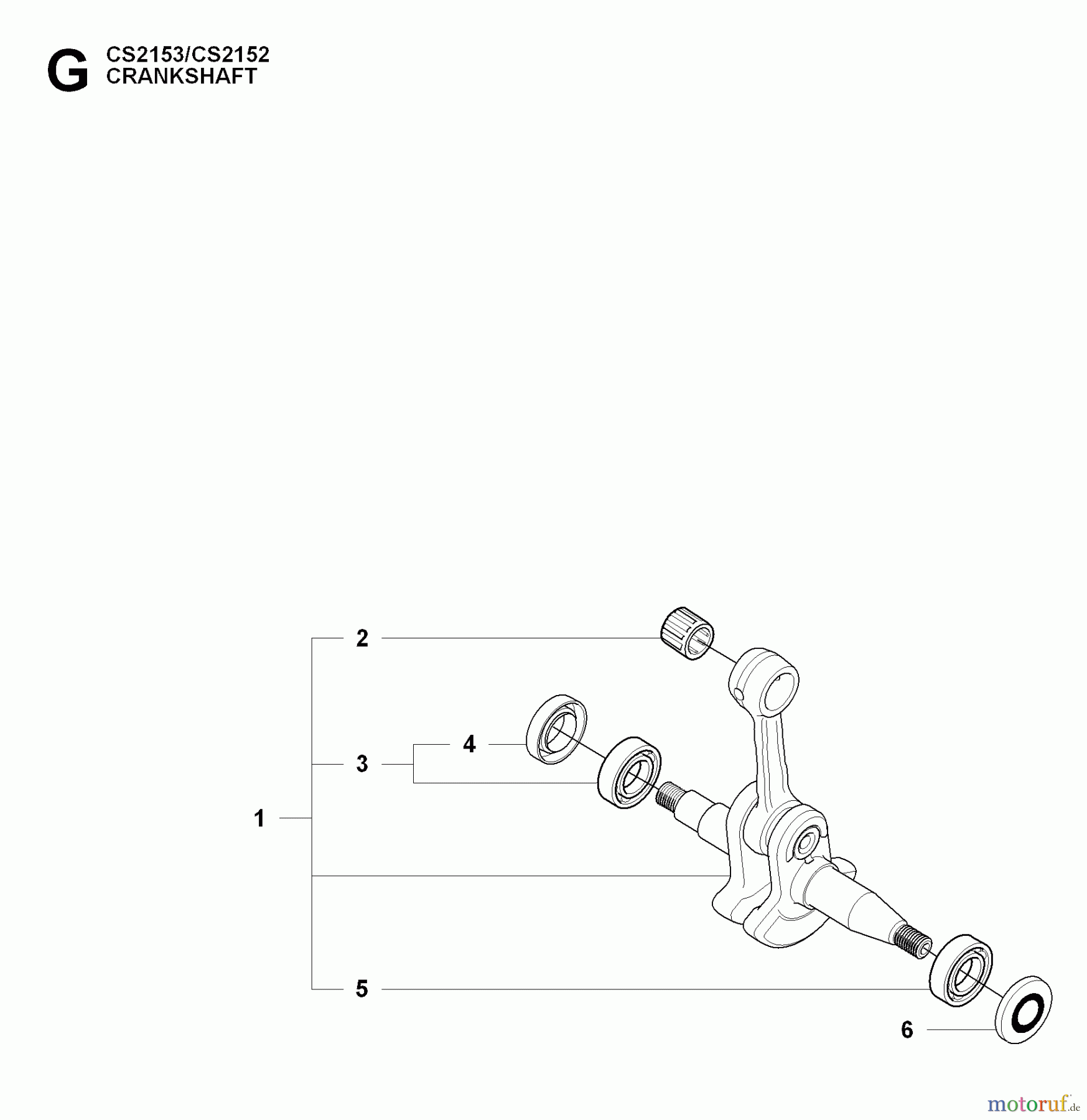 Jonsered Motorsägen CS2152 - Jonsered Chainsaw (2009-02) CRANKSHAFT