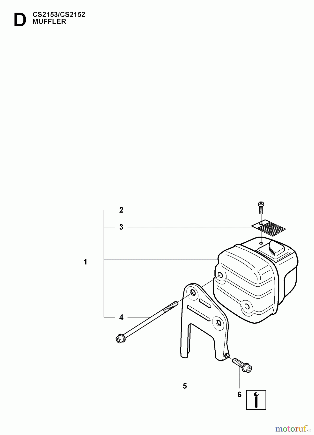  Jonsered Motorsägen CS2152 - Jonsered Chainsaw (2009-02) MUFFLER