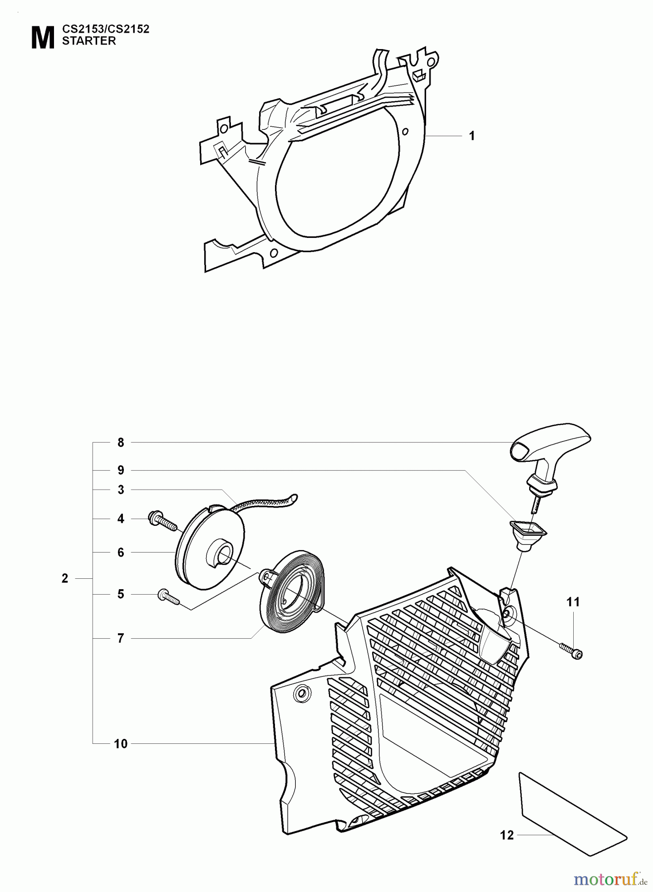  Jonsered Motorsägen CS2153 - Jonsered Chainsaw (2009-02) STARTER