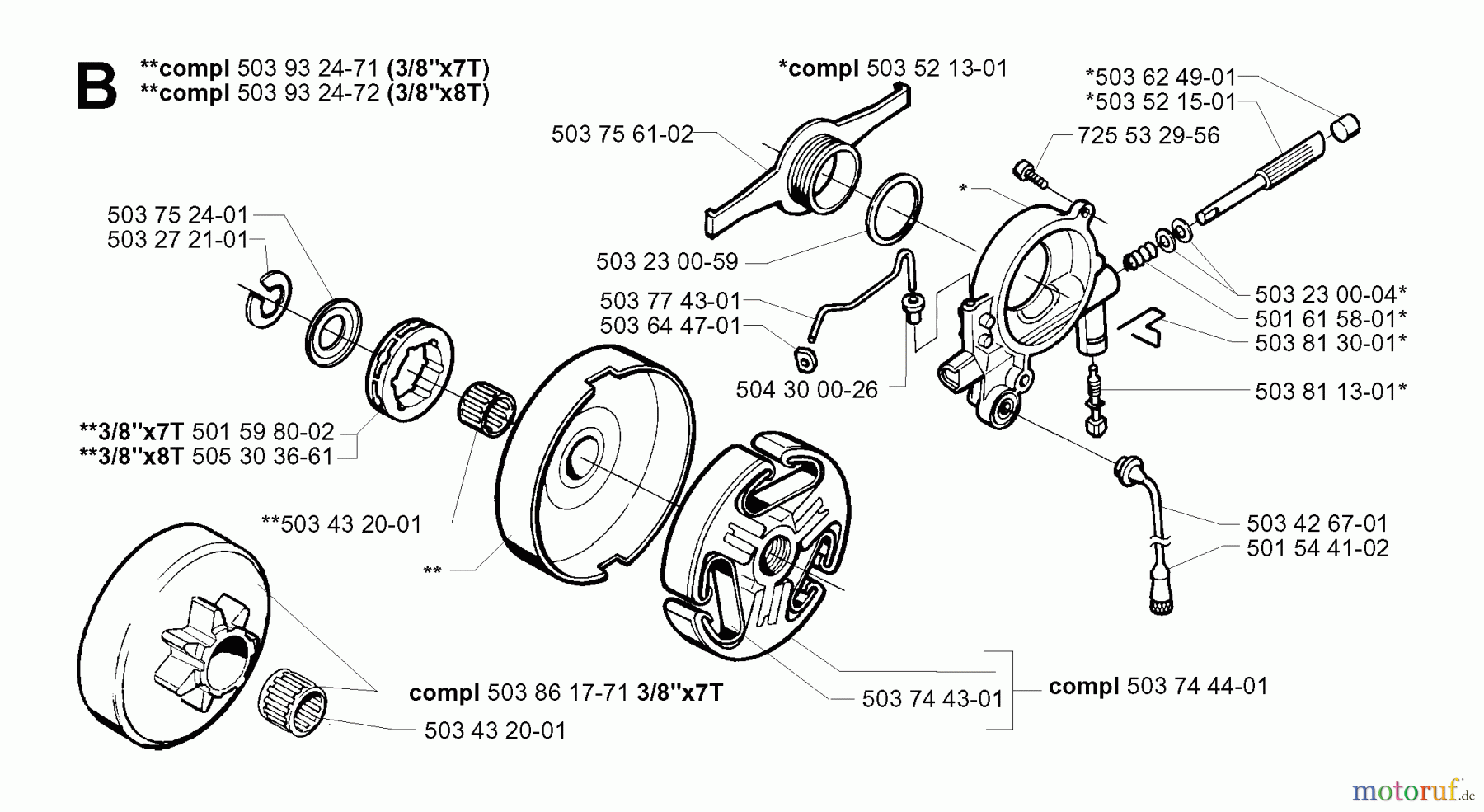  Jonsered Motorsägen CS2165 EPA - Jonsered Chainsaw (2003-06) CLUTCH OIL PUMP