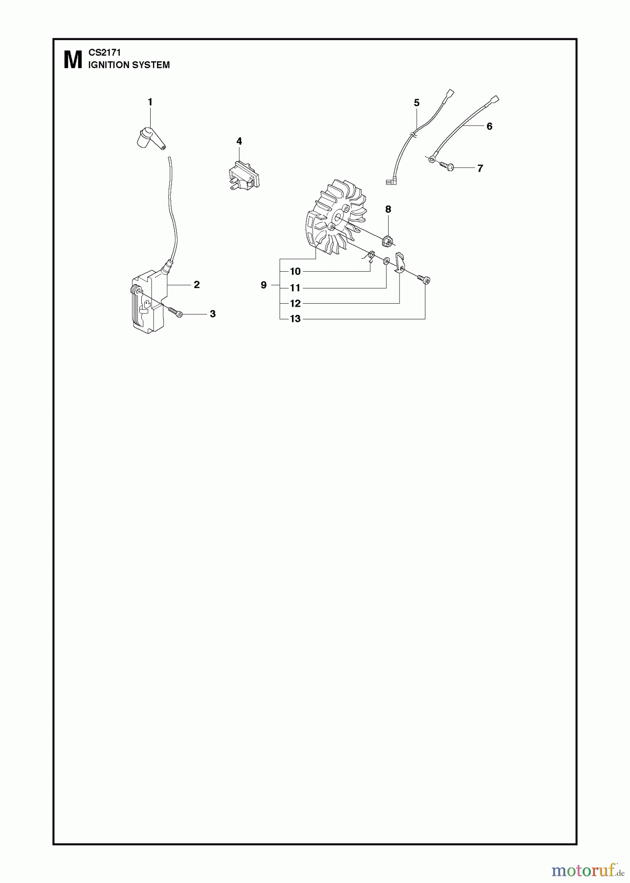  Jonsered Motorsägen CS2171 - Jonsered Chainsaw (2011-05) IGNITION SYSTEM