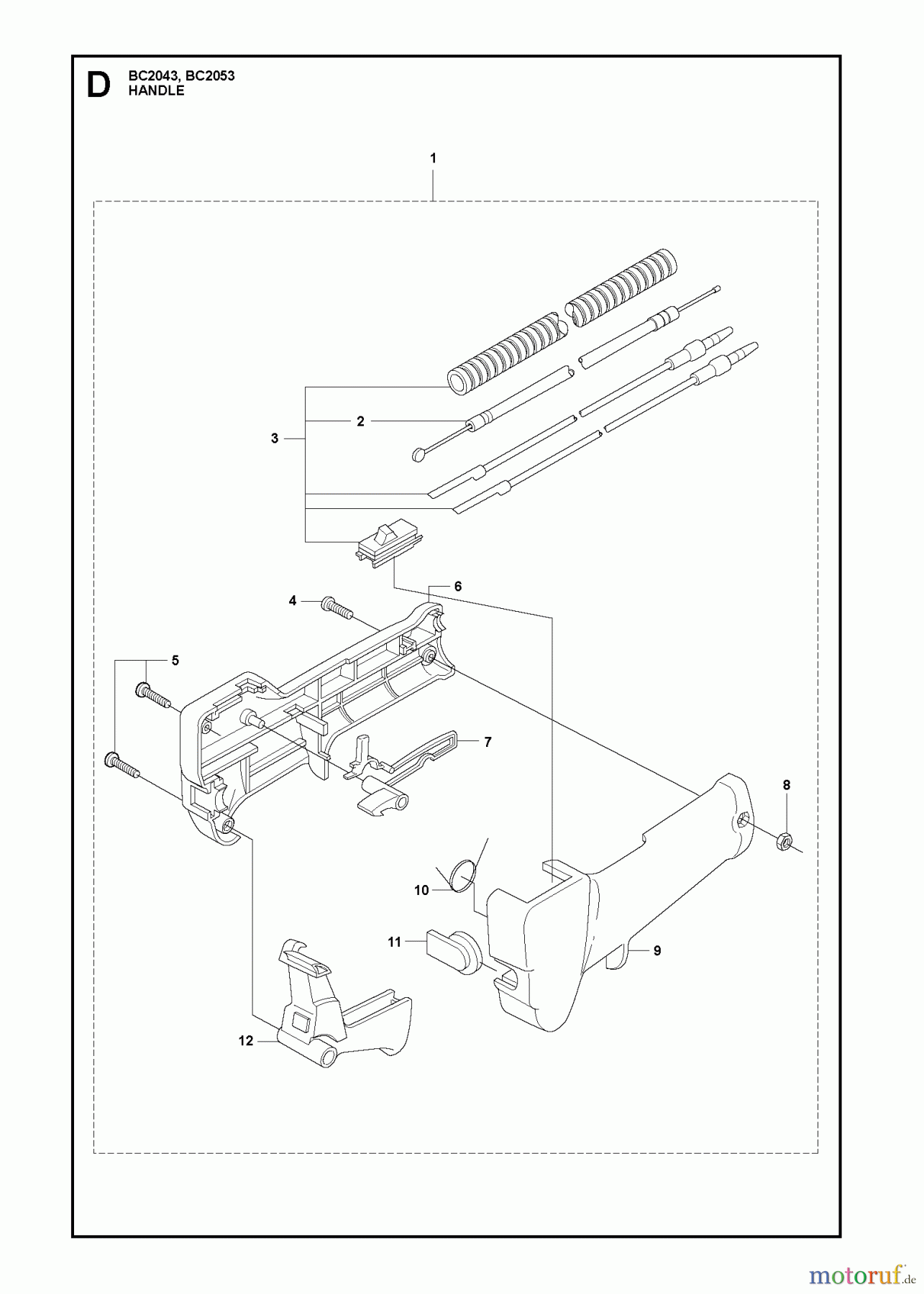 Jonsered Motorsensen, Trimmer BC2043 - Jonsered Brushcutter (2010-01) THROTTLE CONTROLS