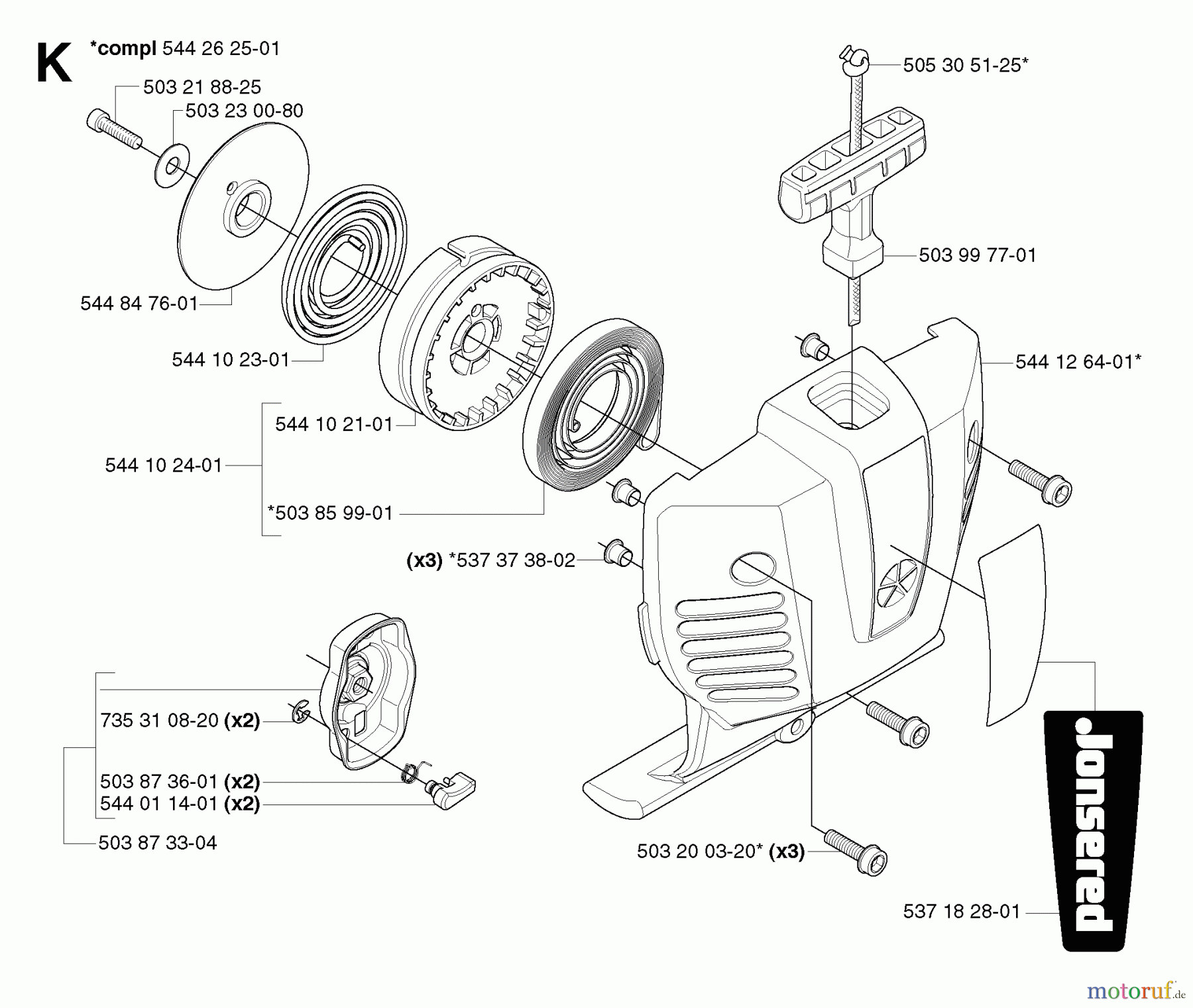  Jonsered Motorsensen, Trimmer GC2236 - Jonsered String/Brush Trimmer (2007-01) STARTER