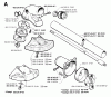 Jonsered GR41 - String/Brush Trimmer (1993-05) Listas de piezas de repuesto y dibujos BEVEL GEAR SHAFT