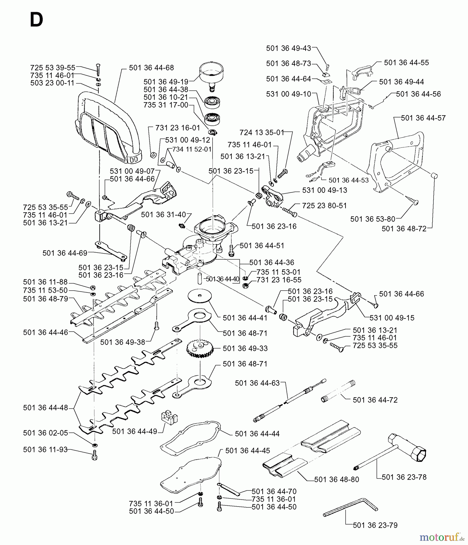Jonsered Heckenscheren HT22 PRO TWIST - Jonsered Hedge Trimmer (1998-12) CLUTCH OIL PUMP
