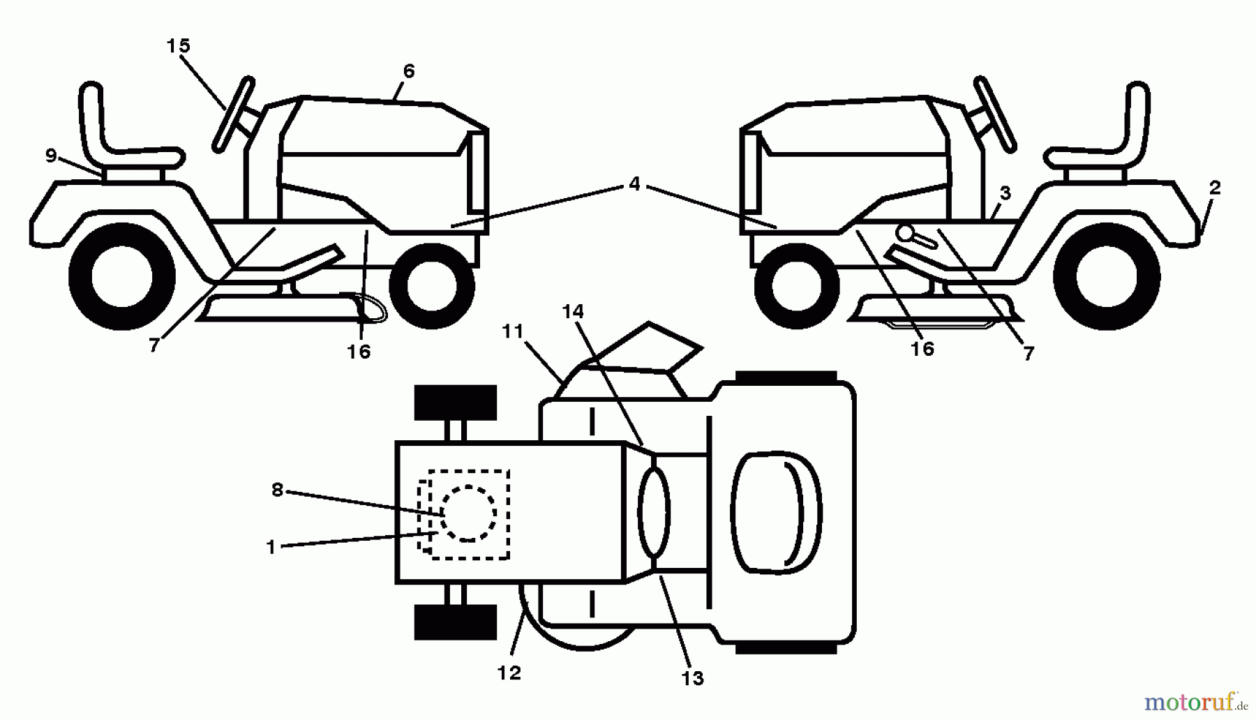  Jonsered Rasen  und Garten Traktoren LT2213 A (96041015404) - Jonsered Lawn & Garden Tractor (2013-05) DECALS