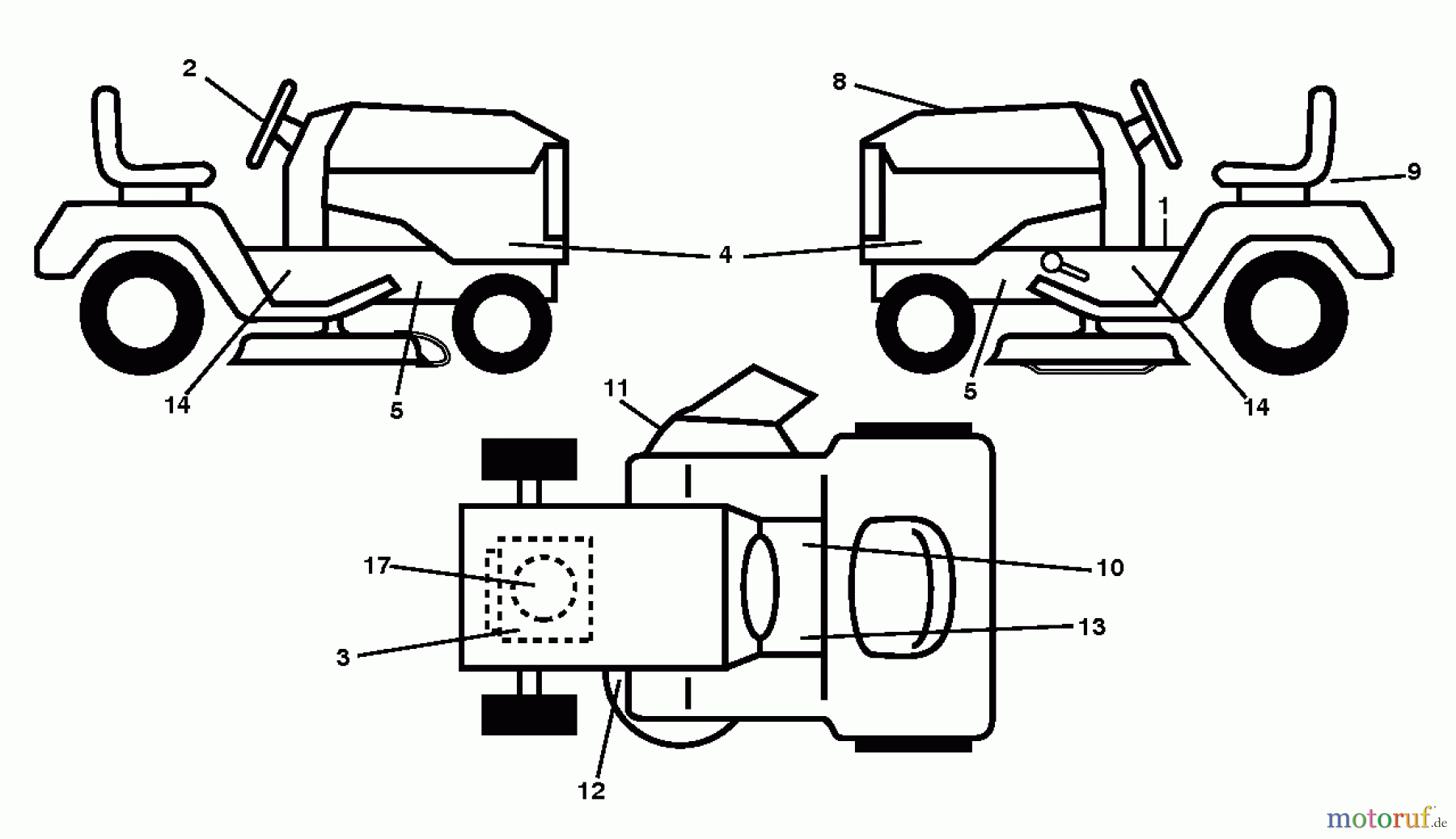  Jonsered Rasen  und Garten Traktoren LT2213 CA (96051001904) - Jonsered Lawn & Garden Tractor (2013-05) DECALS
