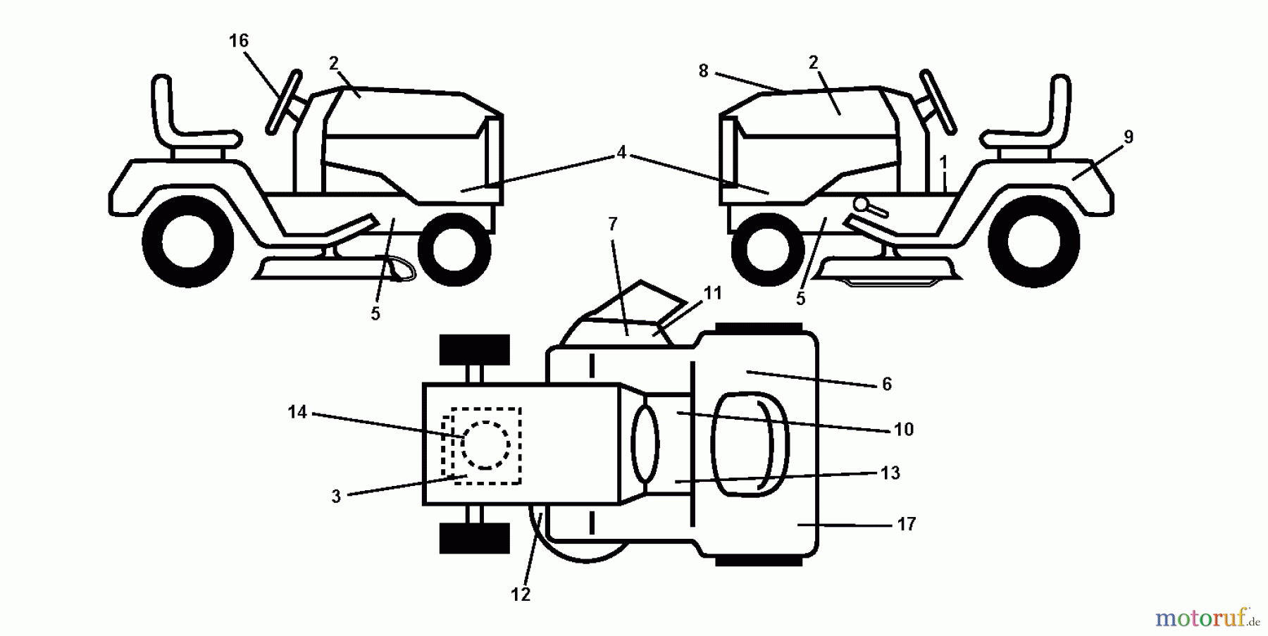  Jonsered Rasen  und Garten Traktoren LT2216 (96041004202) - Jonsered Lawn & Garden Tractor (2007-10) DECALS